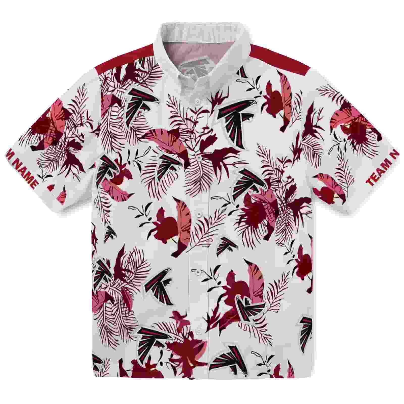 personalized atlanta falcons botanical theme red white hawaiian shirt best selling