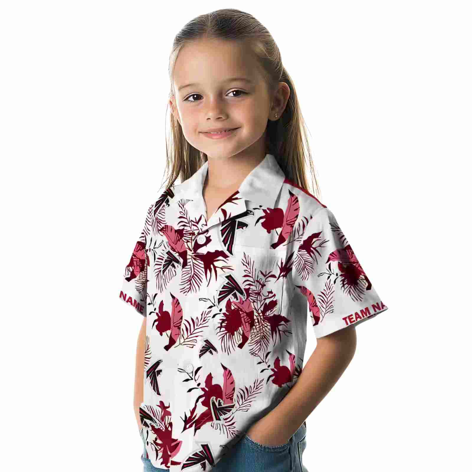 personalized atlanta falcons botanical theme red white hawaiian shirt premium grade