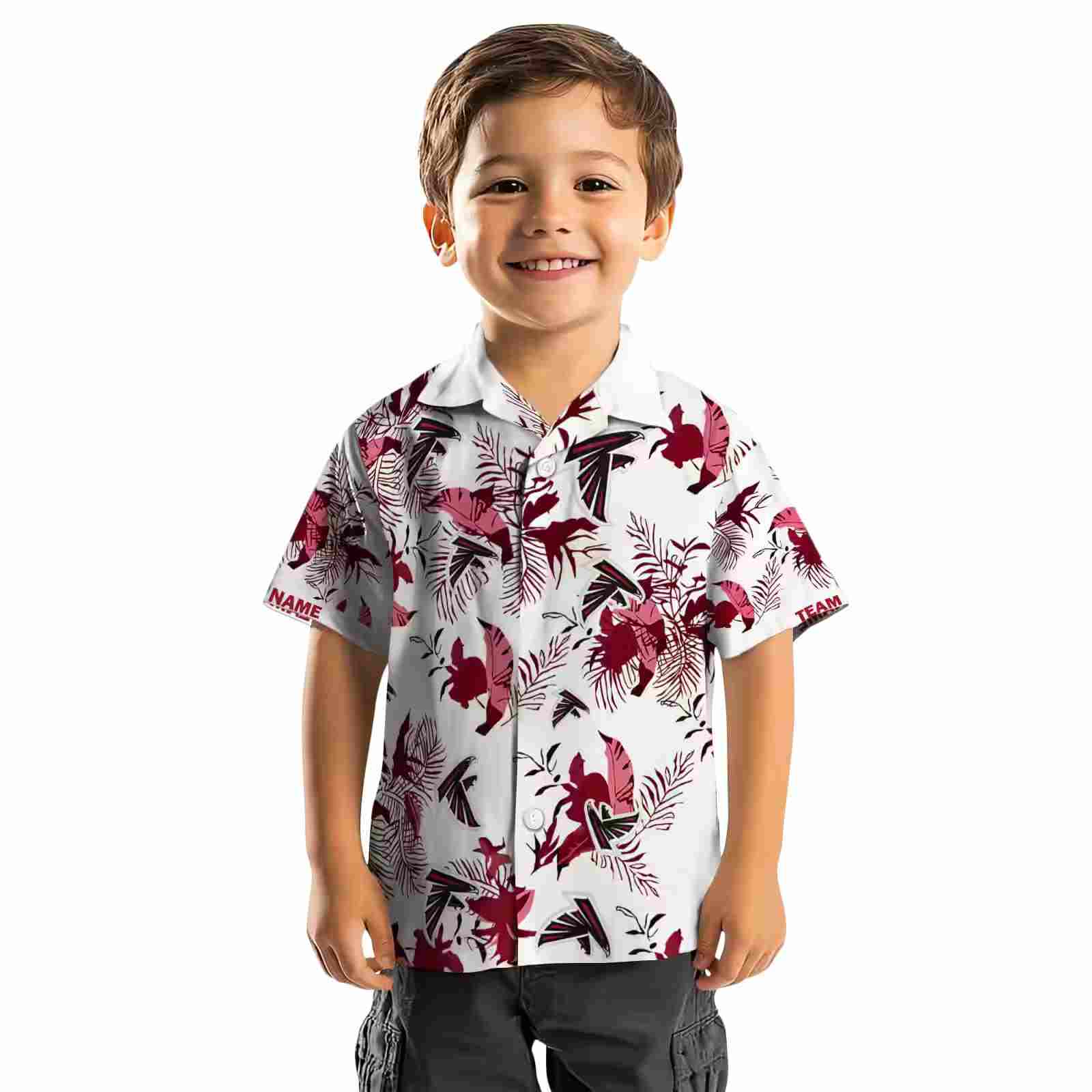 personalized atlanta falcons botanical theme red white hawaiian shirt top rated