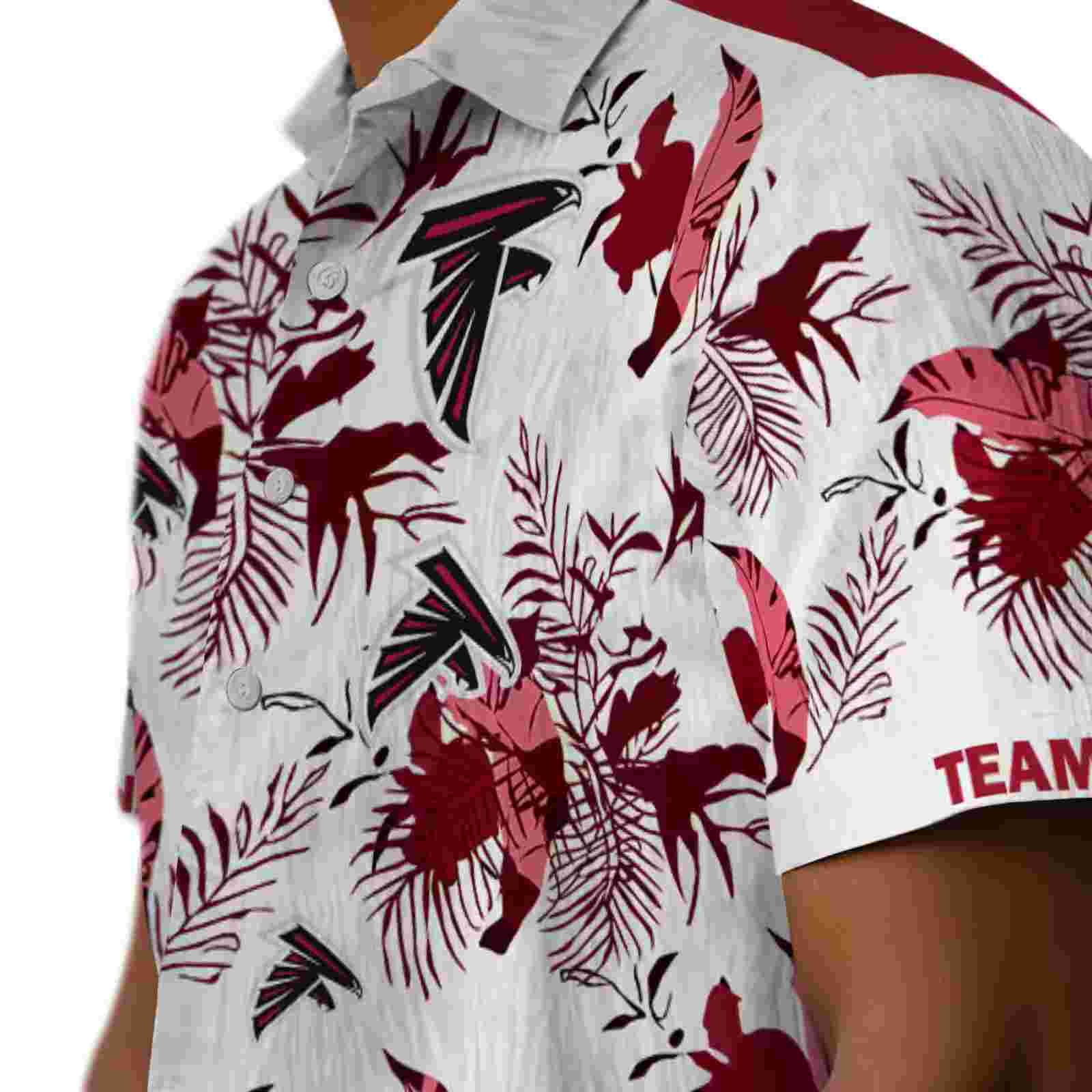 personalized atlanta falcons botanical theme red white hawaiian shirt trendy