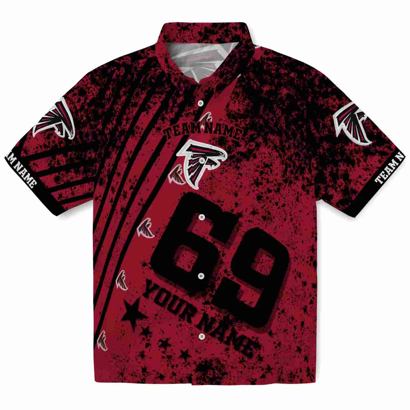 personalized atlanta falcons star stripes red hawaiian shirt best selling