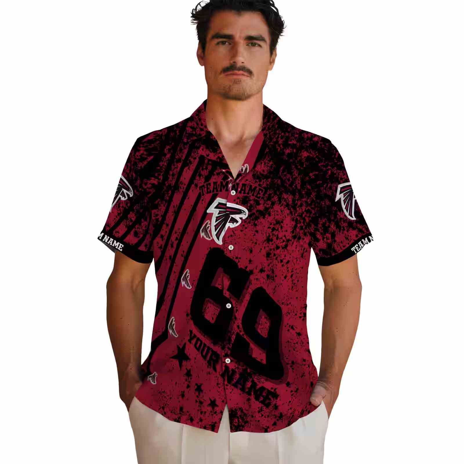 personalized atlanta falcons star stripes red hawaiian shirt fashion forward