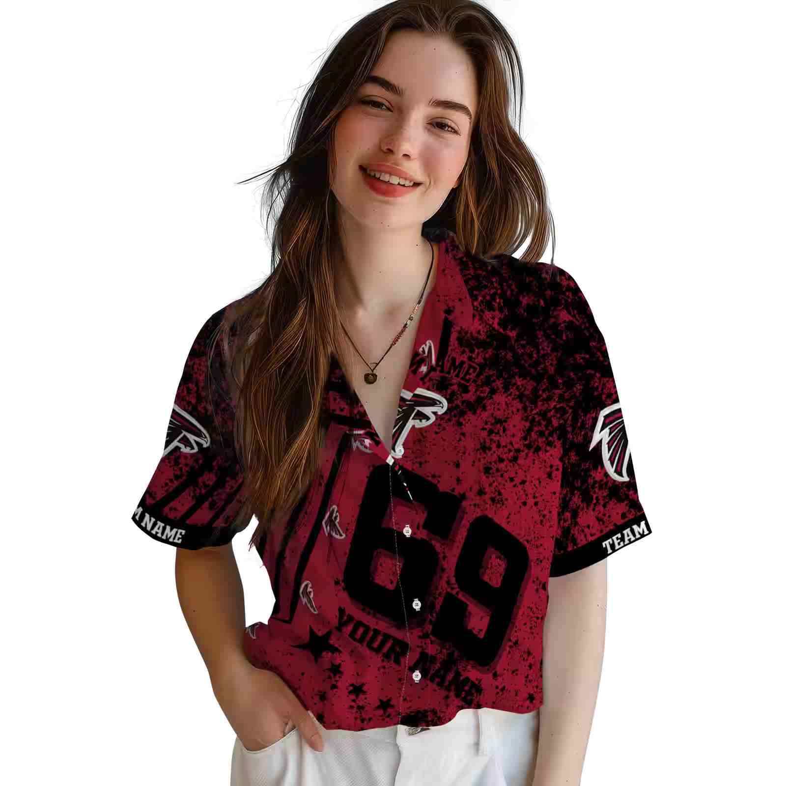 personalized atlanta falcons star stripes red hawaiian shirt latest model