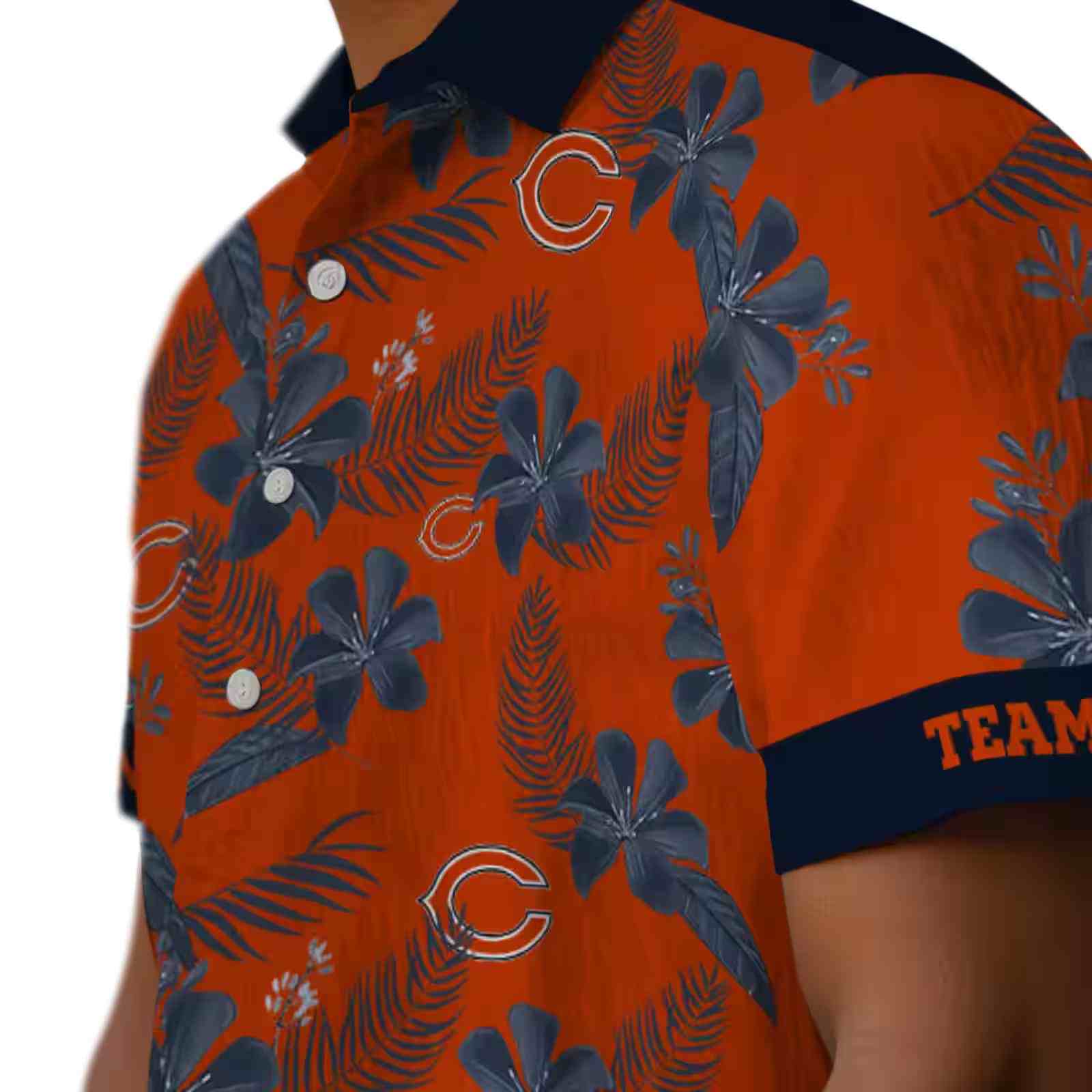 personalized chicago bears botanical print orange hawaiian shirt trendy