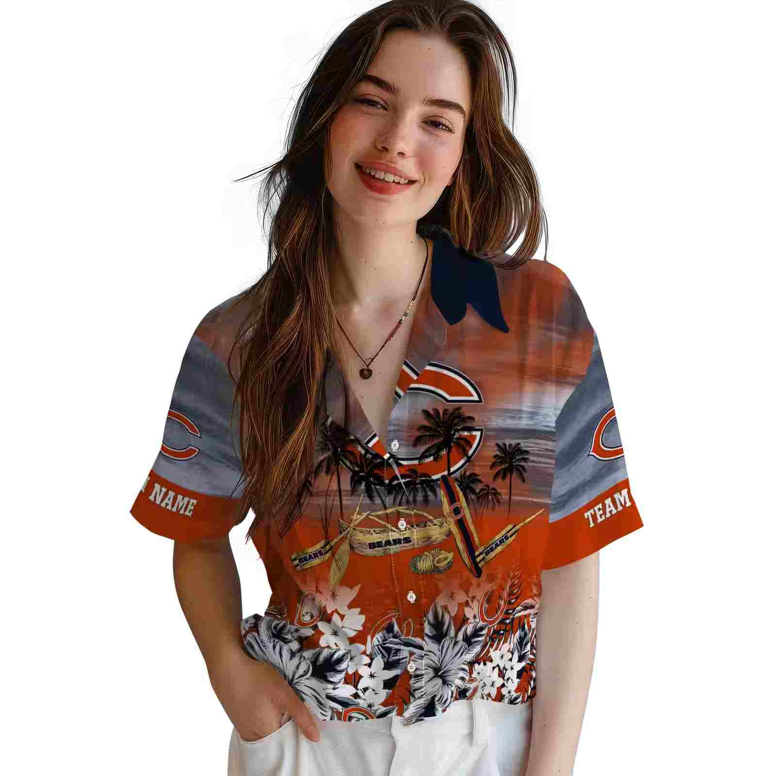 personalized chicago bears tropical canoe blue hawaiian shirt latest model