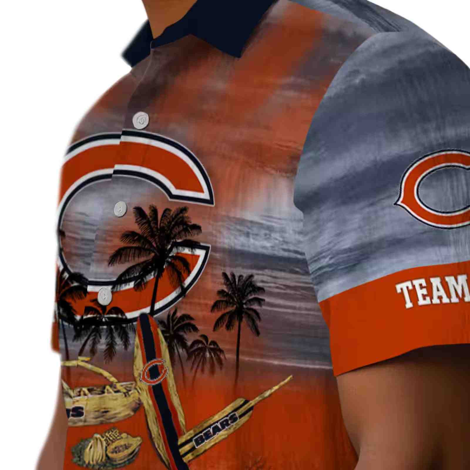 personalized chicago bears tropical canoe blue hawaiian shirt trendy