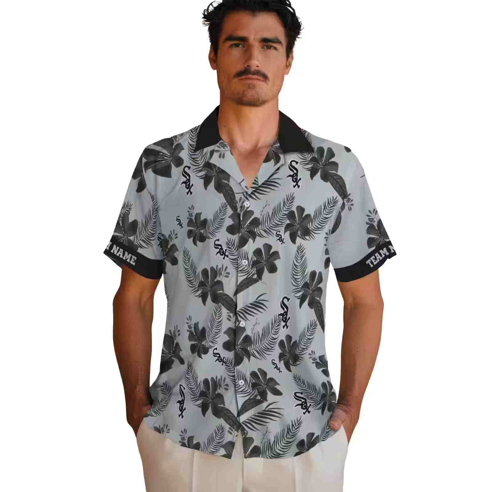 personalized chicago white sox botanical print silver hawaiian shirt fashion forward