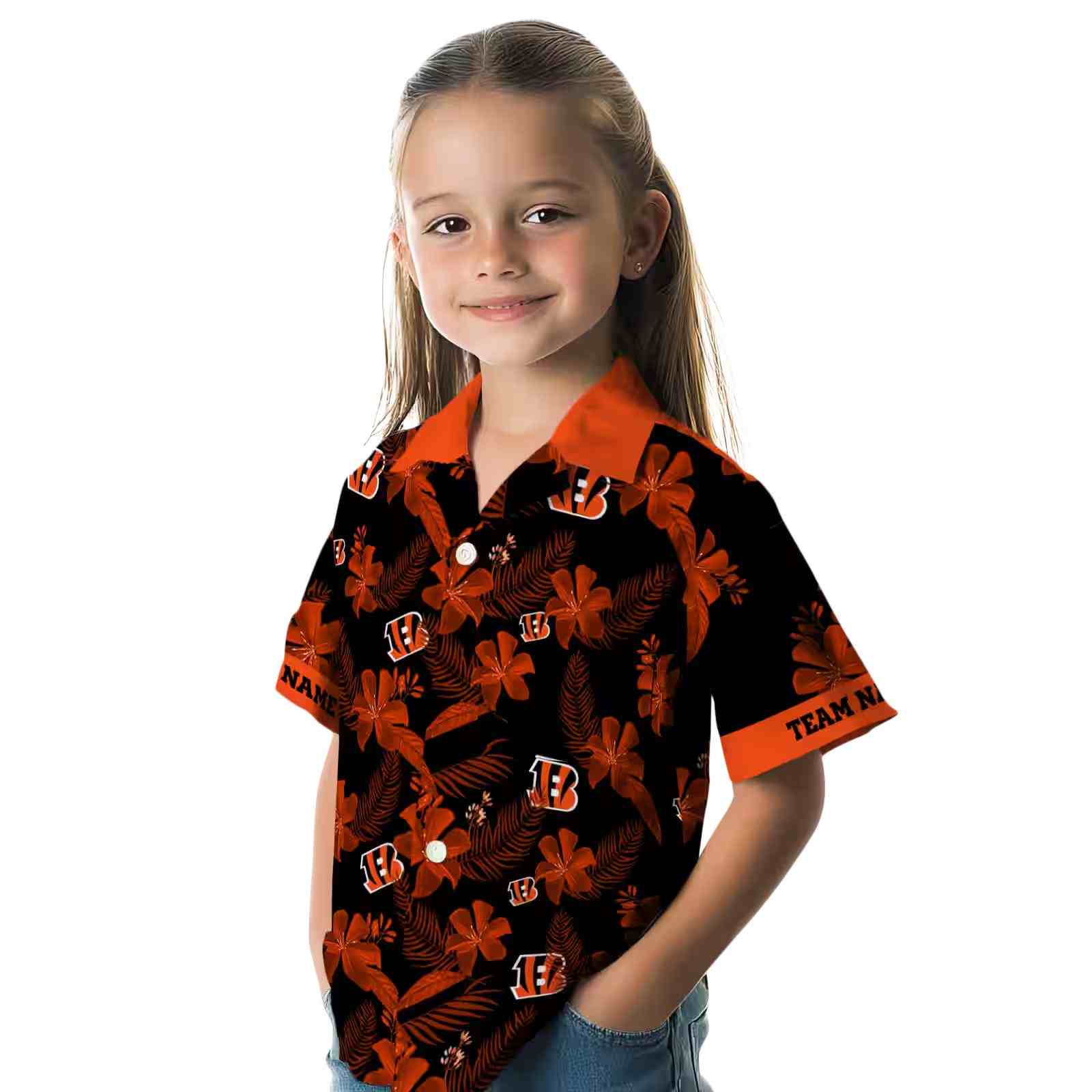 personalized cincinnati bengals botanical print black hawaiian shirt premium grade