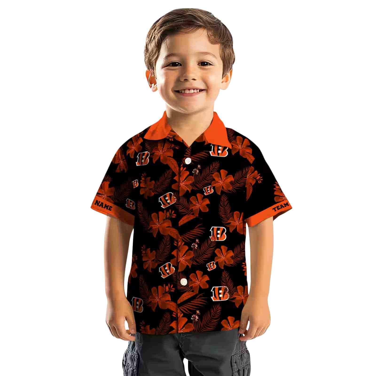 personalized cincinnati bengals botanical print black hawaiian shirt top rated