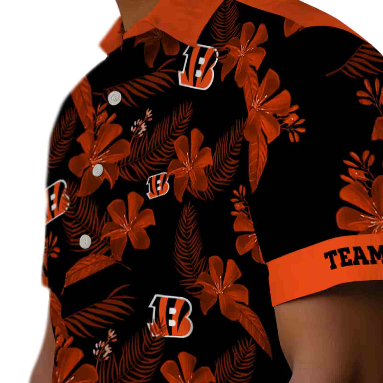 personalized cincinnati bengals botanical print black hawaiian shirt trendy