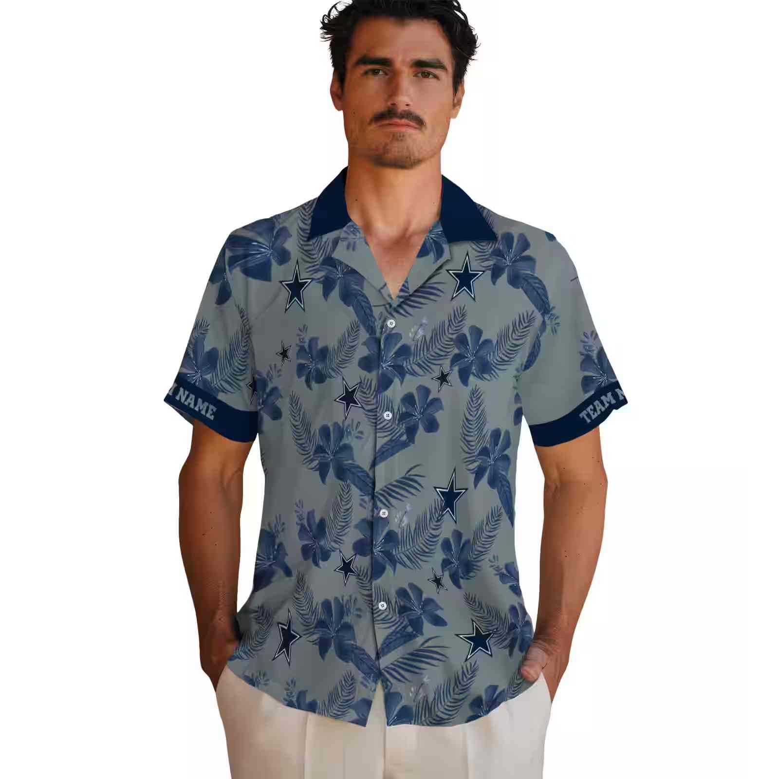 personalized dallas cowboys botanical print silver hawaiian shirt fashion forward