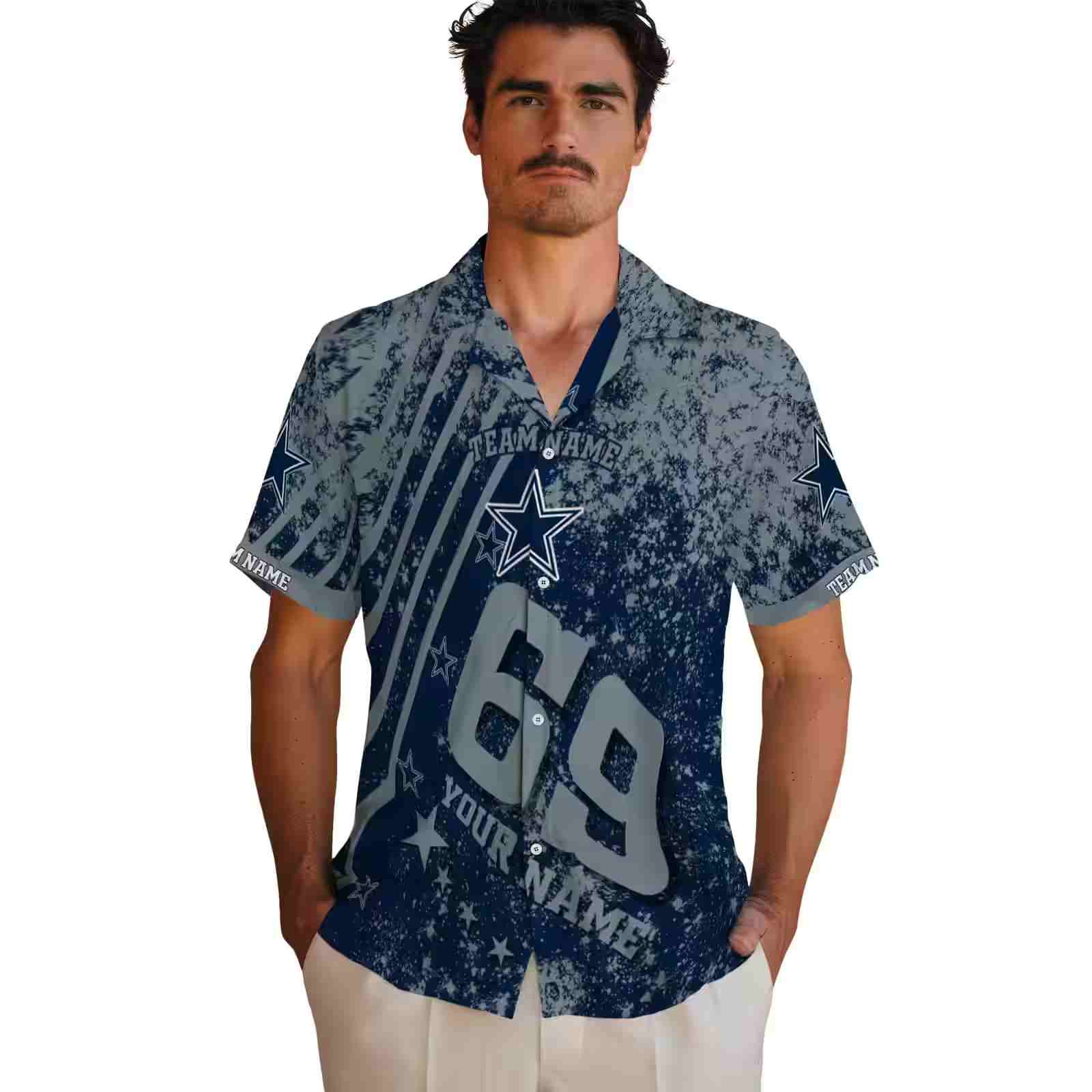 personalized dallas cowboys star stripes blue hawaiian shirt fashion forward