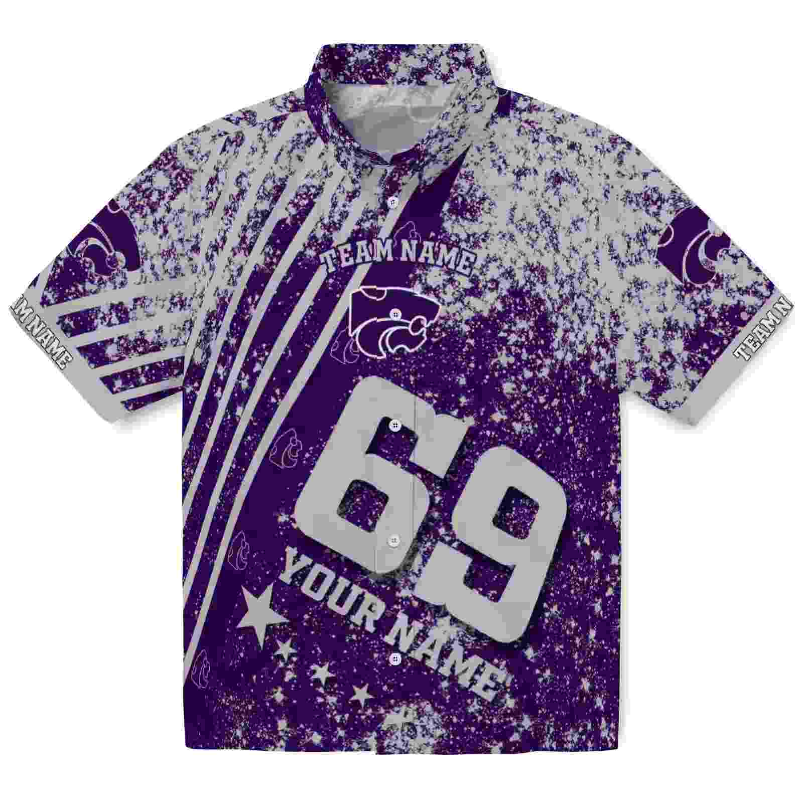 Personalized Kansas State Wildcats Star Stripes Purple Hawaiian Shirt