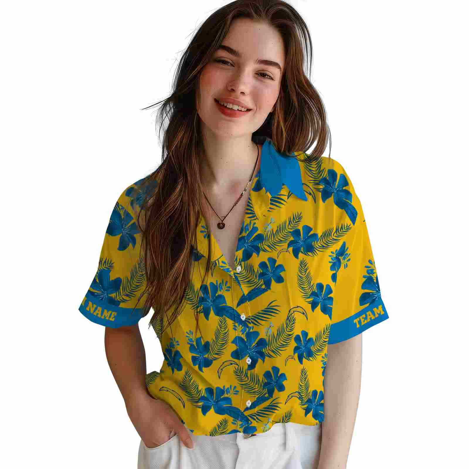 personalized los angeles chargers botanical print gold hawaiian shirt latest model