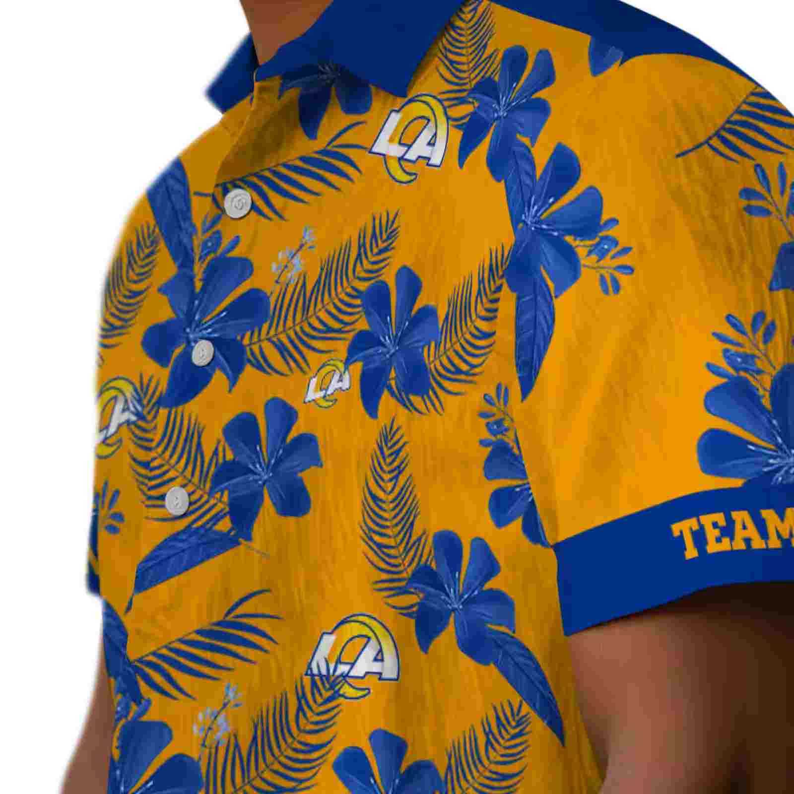 personalized los angeles rams botanical print orange hawaiian shirt trendy