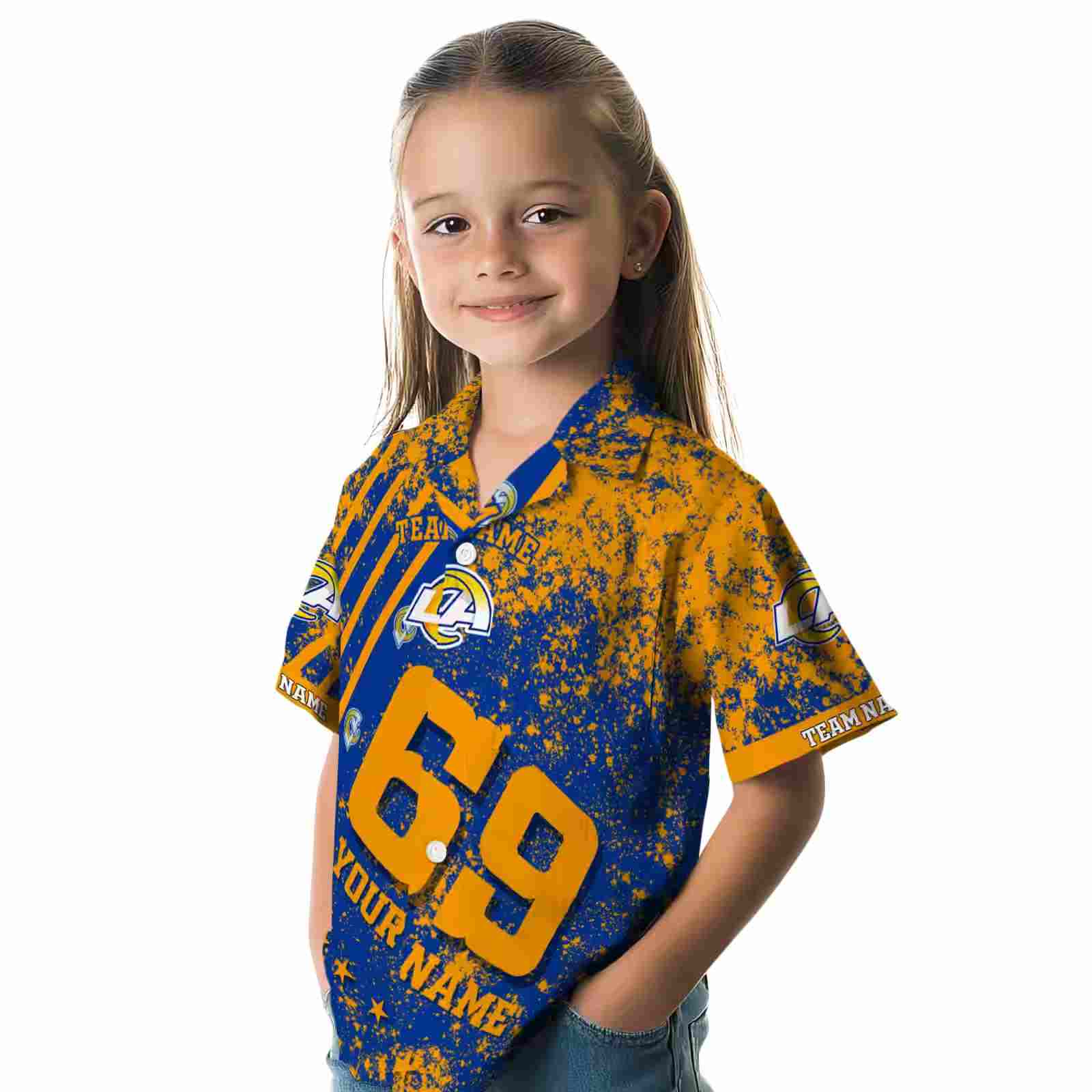 personalized los angeles rams star stripes blue hawaiian shirt premium grade