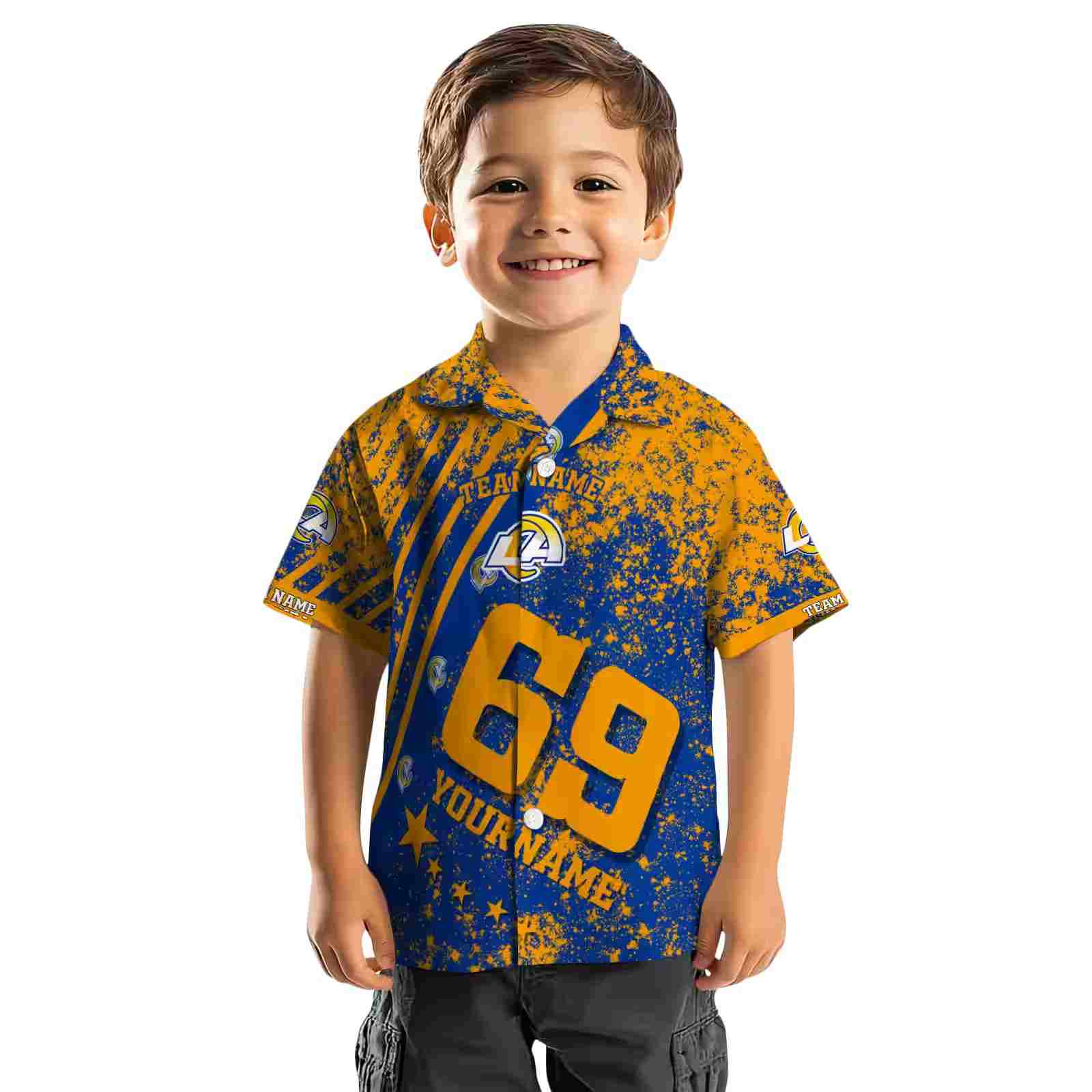 personalized los angeles rams star stripes blue hawaiian shirt top rated