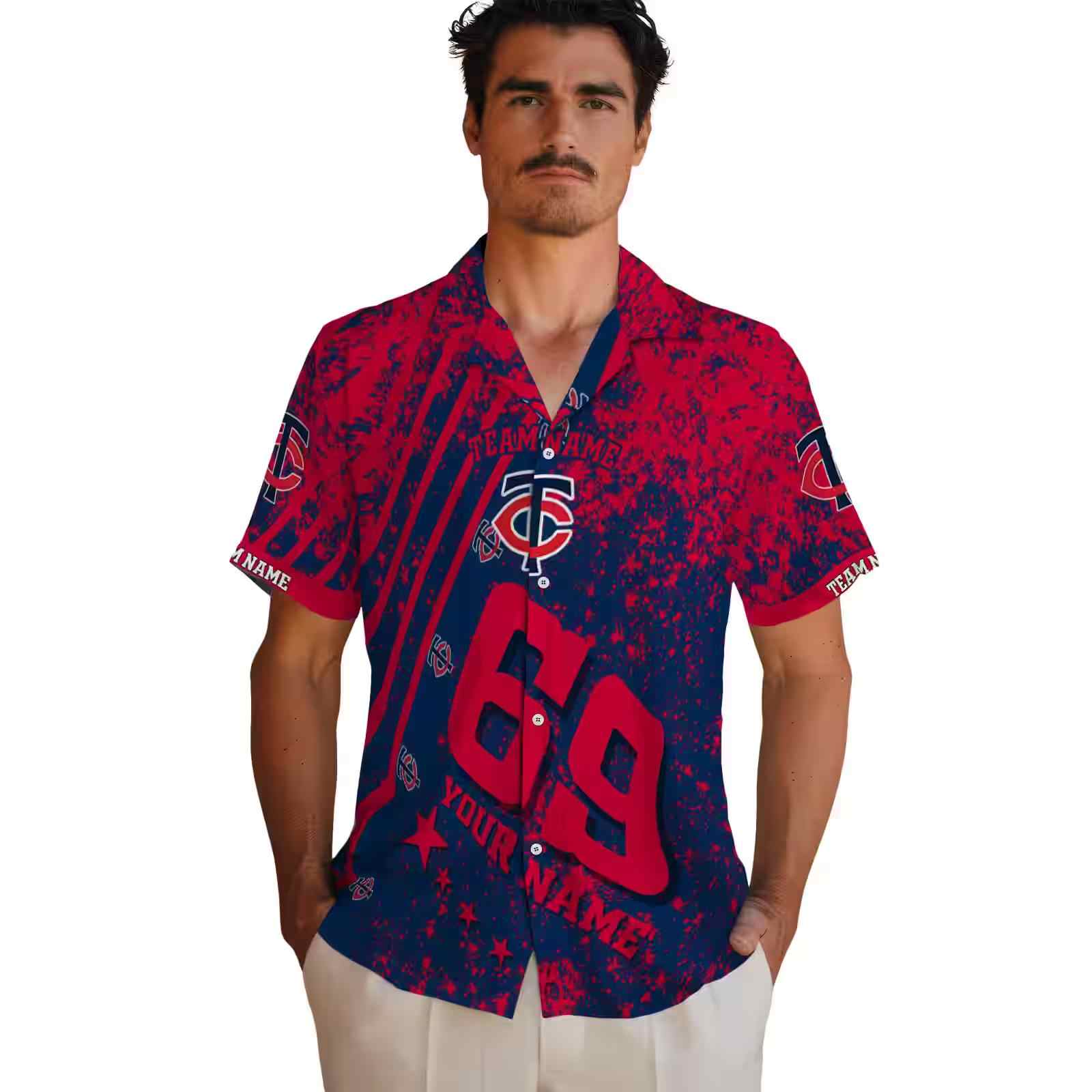 personalized minnesota twins star stripes navy hawaiian shirt fashion forward