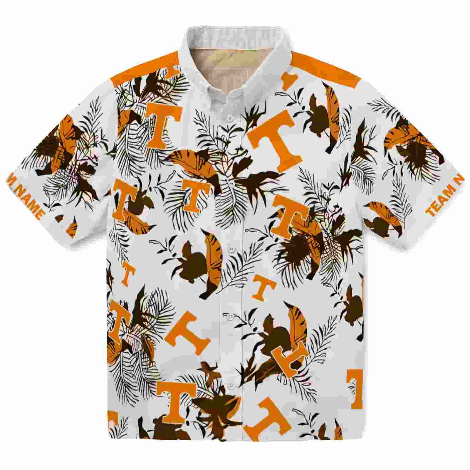 personalized tennessee volunteers botanical theme orange white hawaiian shirt best selling