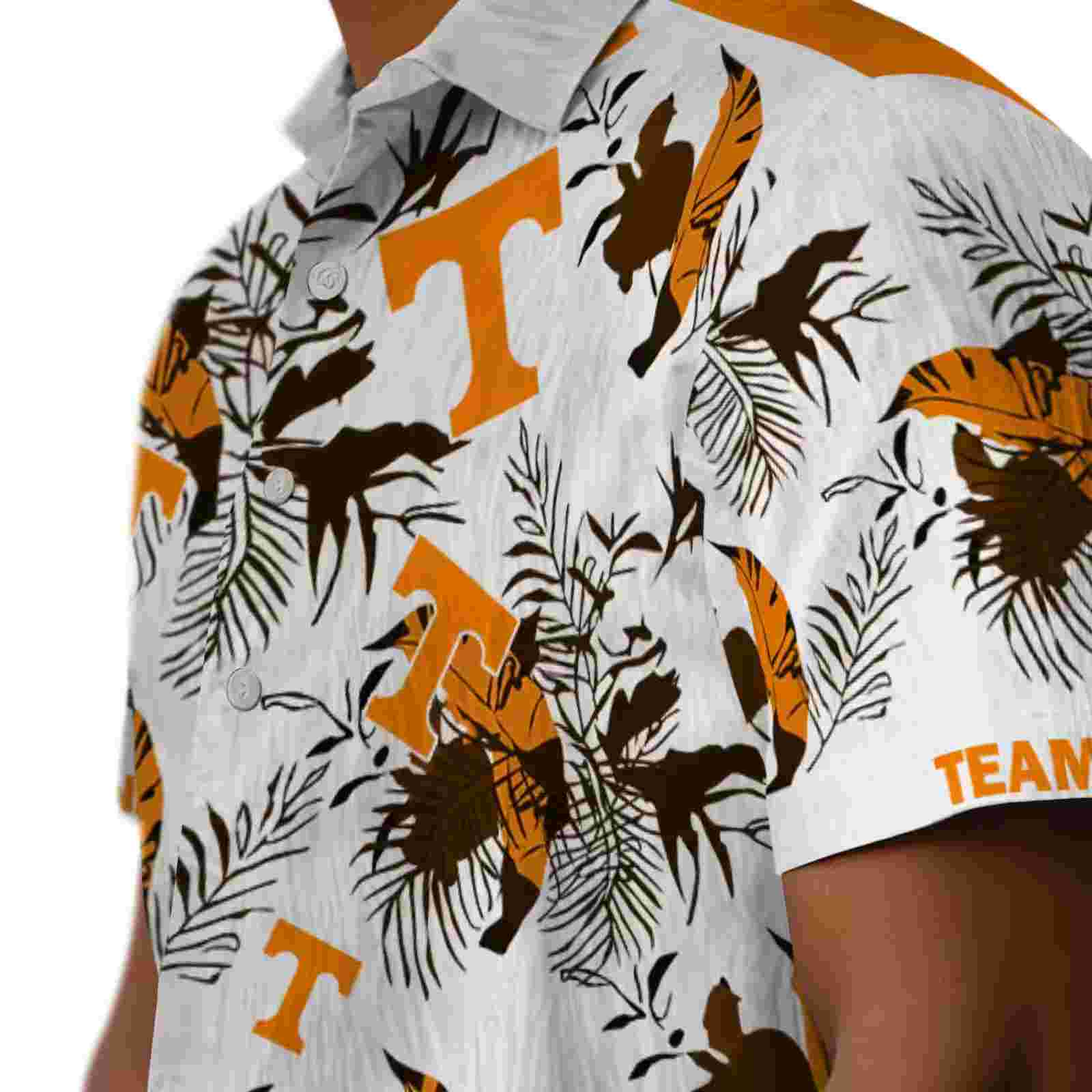 personalized tennessee volunteers botanical theme orange white hawaiian shirt trendy