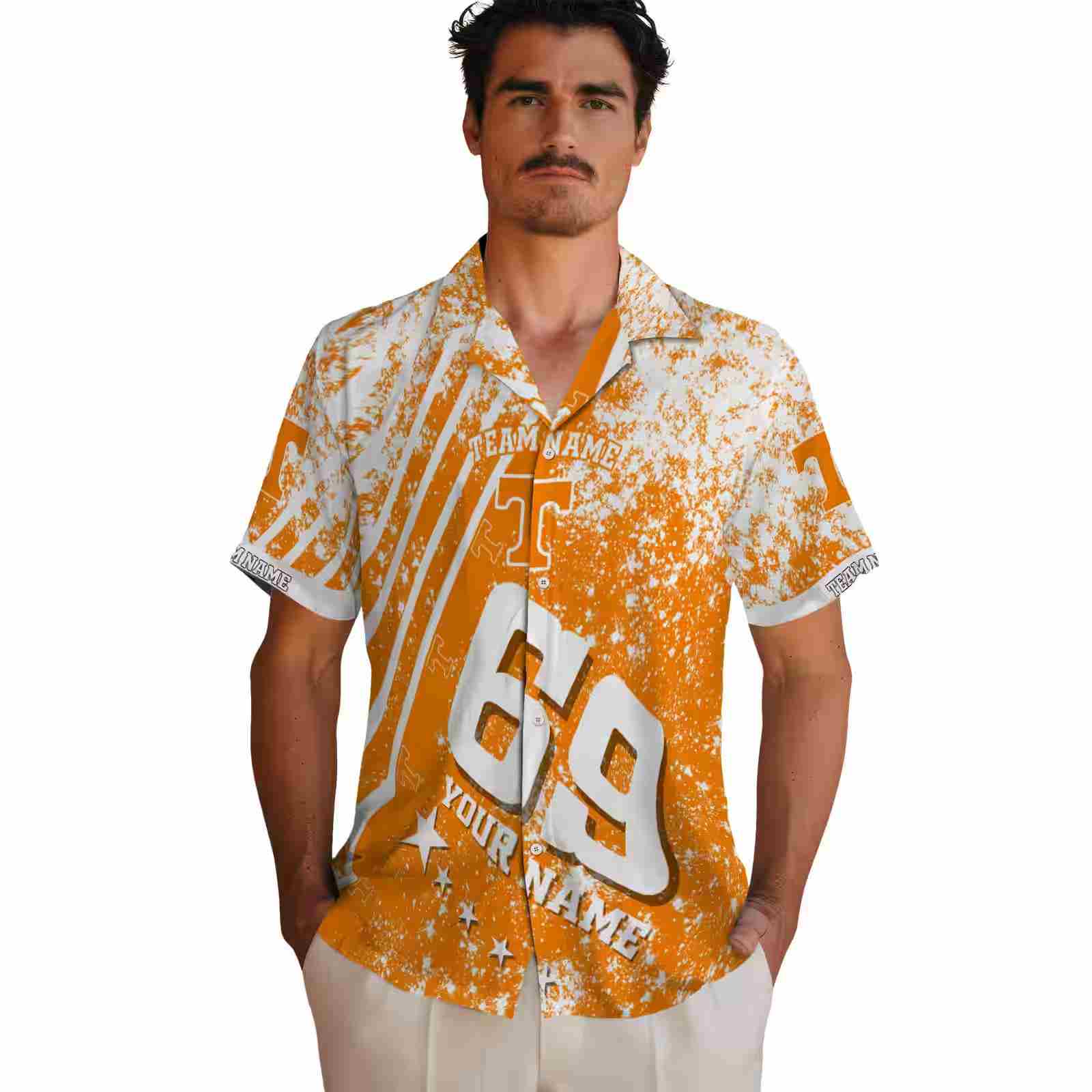 personalized tennessee volunteers star stripes orange hawaiian shirt fashion forward