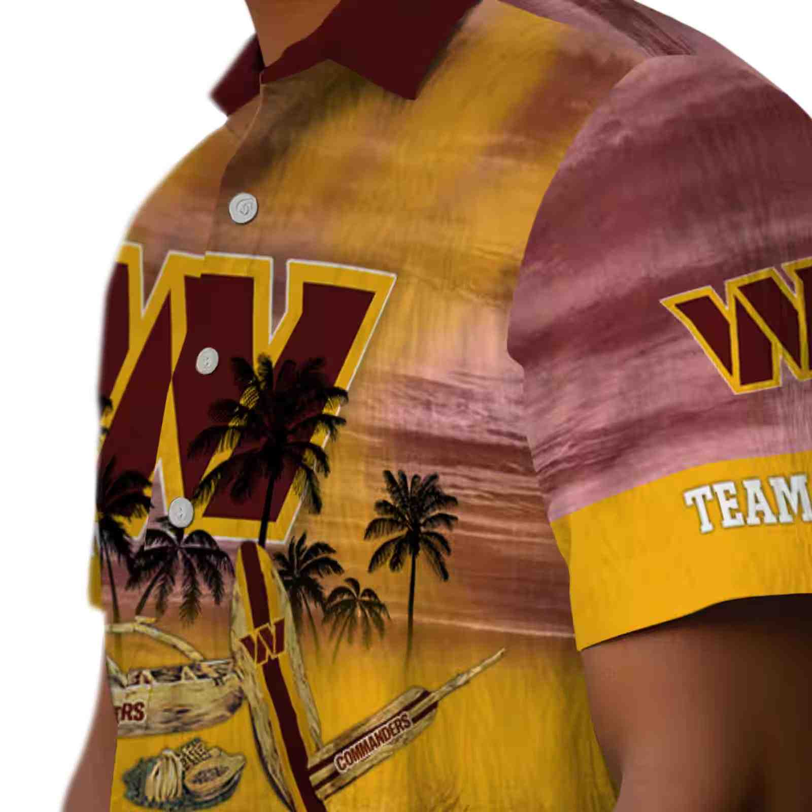 personalized washington commanders tropical canoe burgundy hawaiian shirt trendy