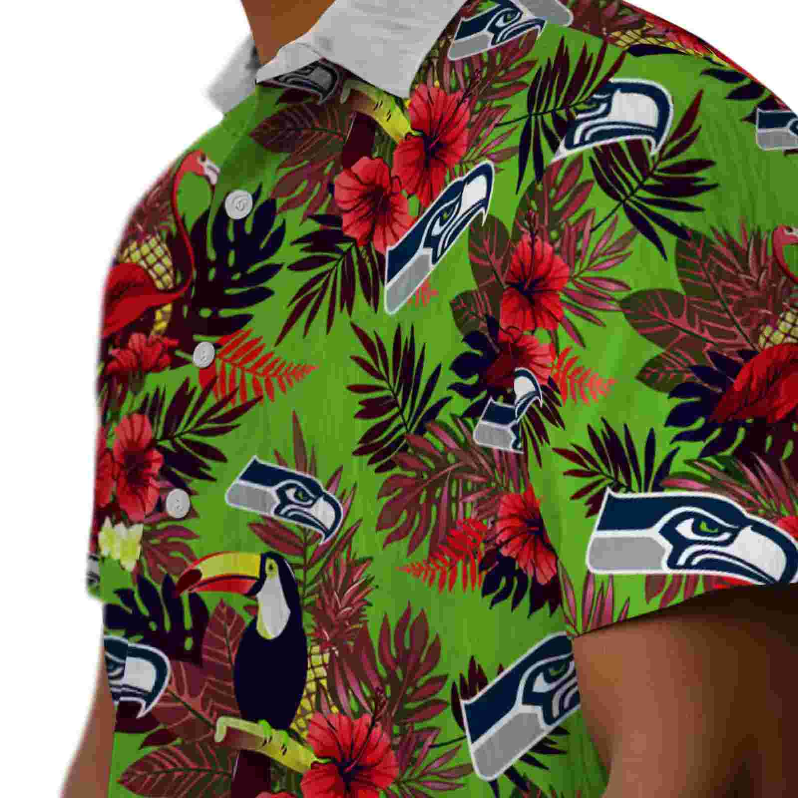 seattle seahawks floral toucan blue red hawaiian shirt trendy