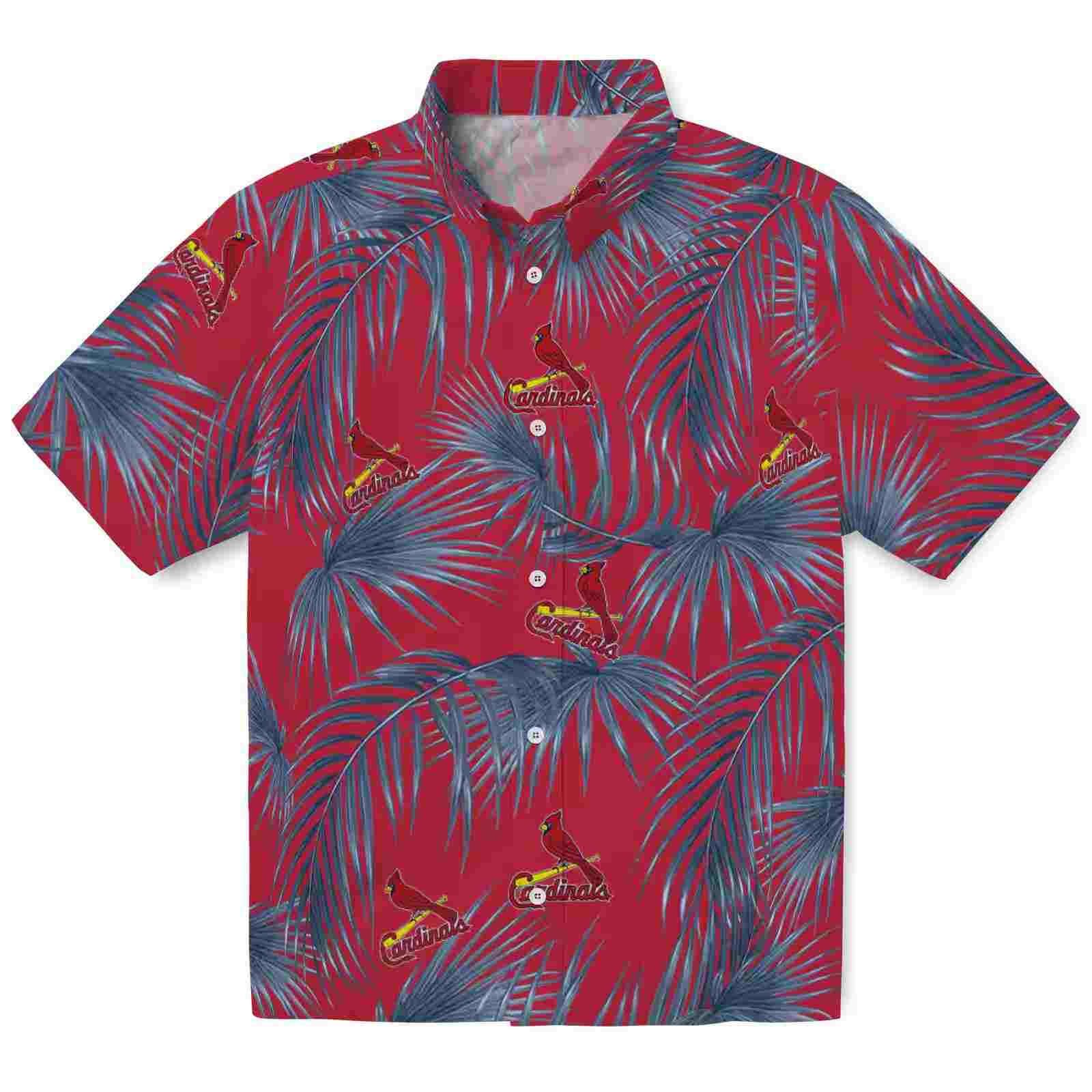 St. Louis Cardinals Leafy Palms Red Hawaiian Shirt