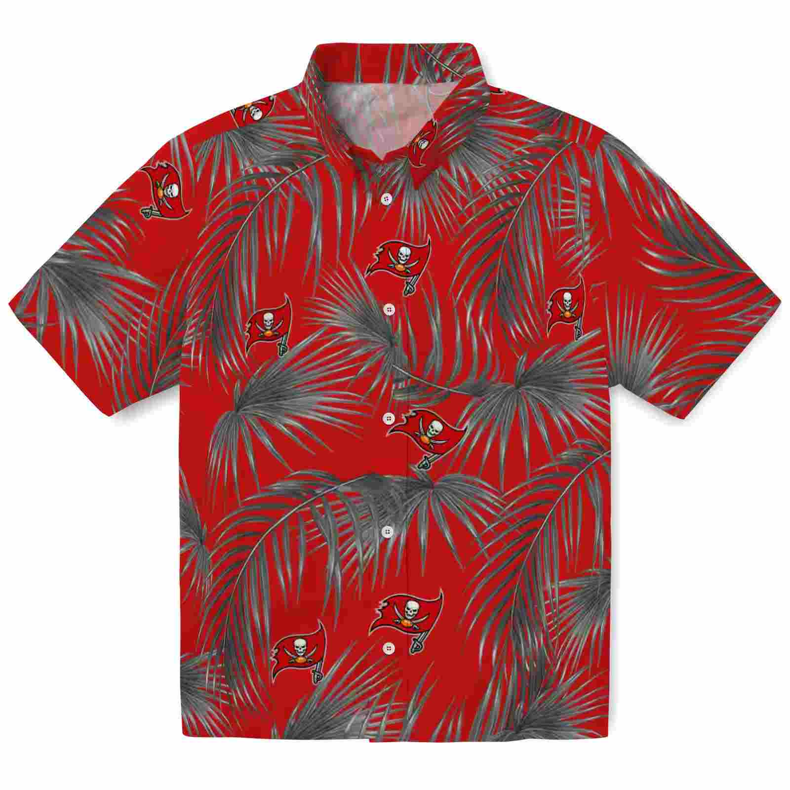 Tampa Bay Buccaneers Leafy Palms Red Hawaiian Shirt