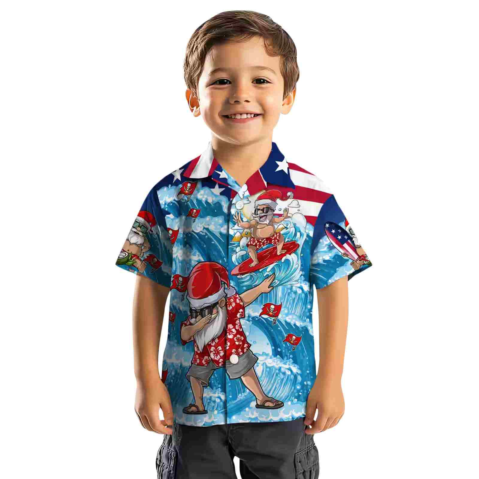 tampa bay buccaneers surfing santa blue hawaiian shirt top rated