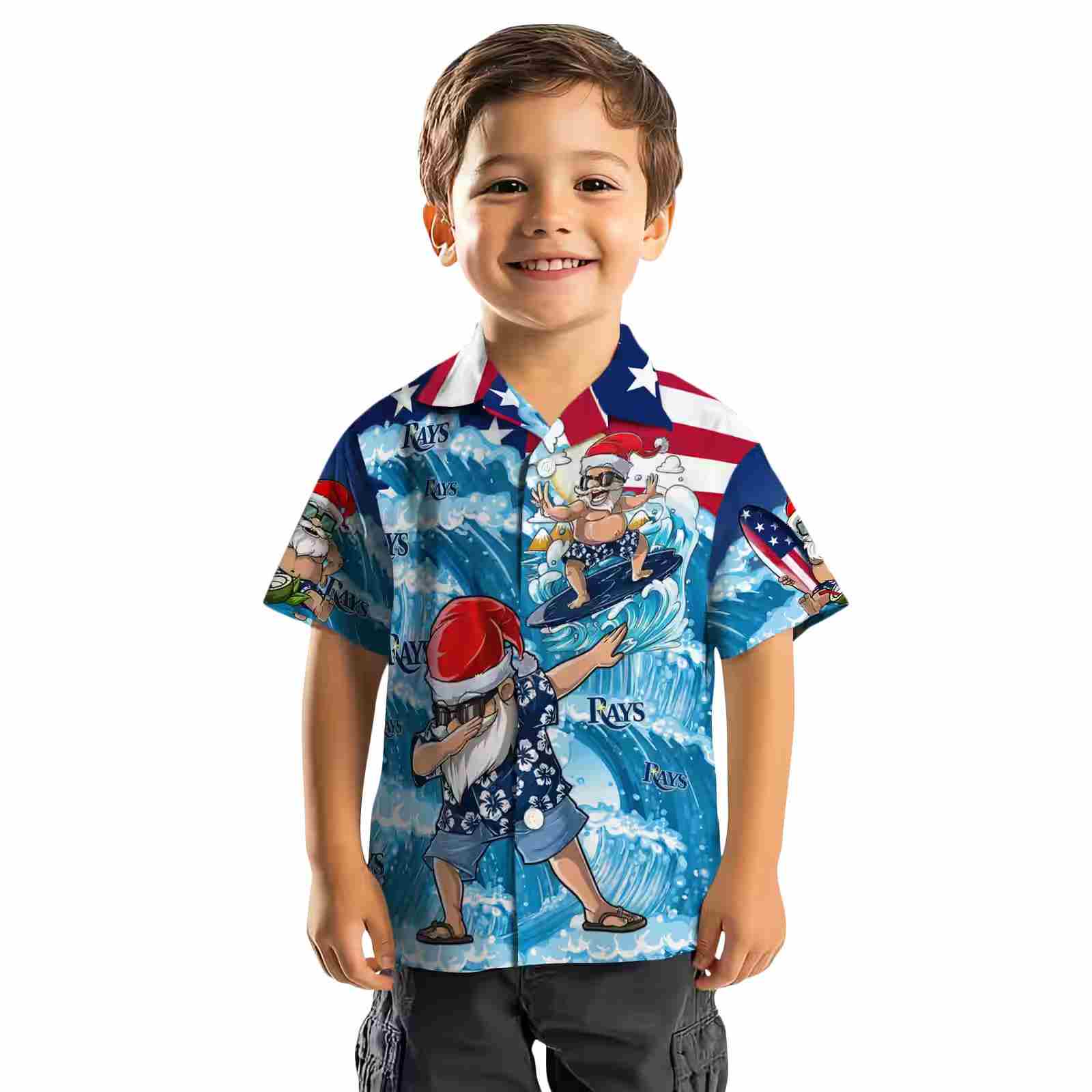 tampa bay rays surfing santa blue hawaiian shirt top rated