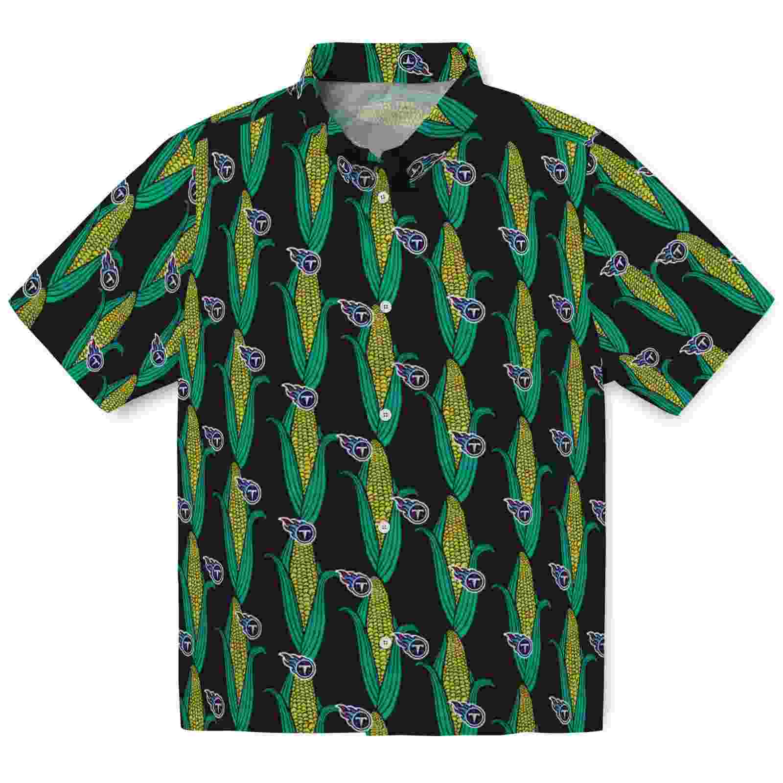 Tennessee Titans Corn Motifs Black Green Hawaiian Shirt