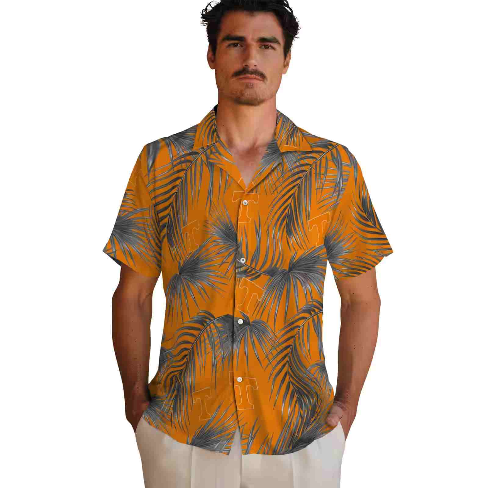 tennessee volunteers leafy palms orange hawaiian shirt fashion forward