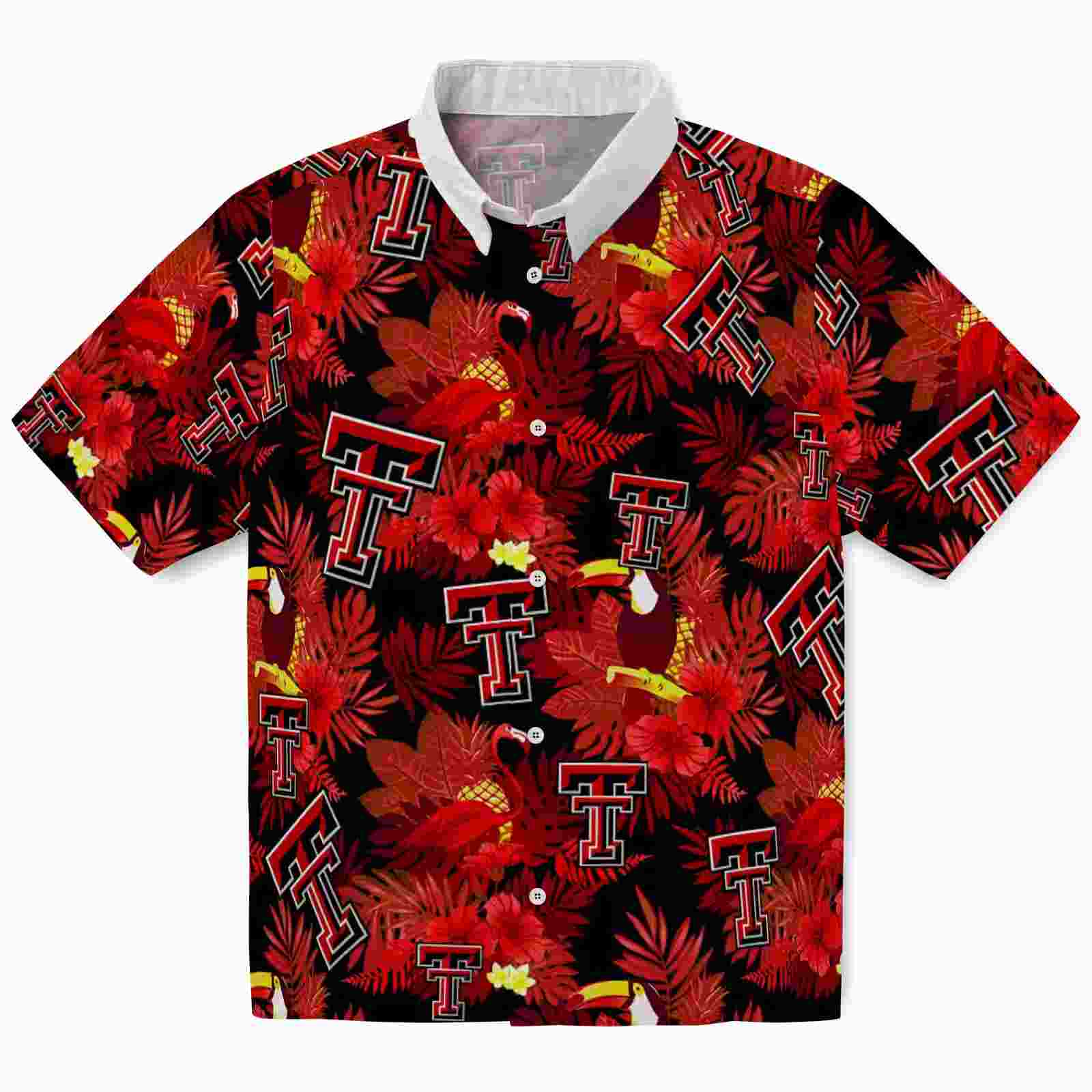 Texas Tech Red Raiders Floral Toucan Red Hawaiian Shirt