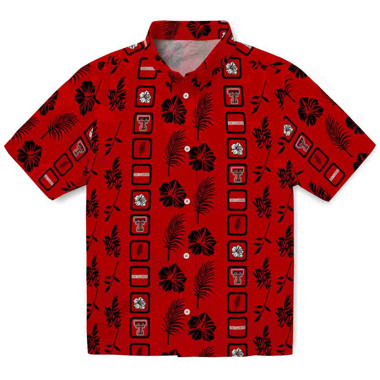 Texas Tech Red Raiders Framed Floral Red Hawaiian Shirt