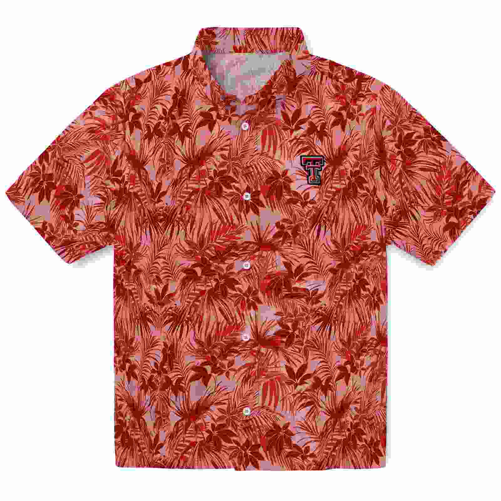 Texas Tech Red Raiders Leafy Pattern Red Hawaiian Shirt