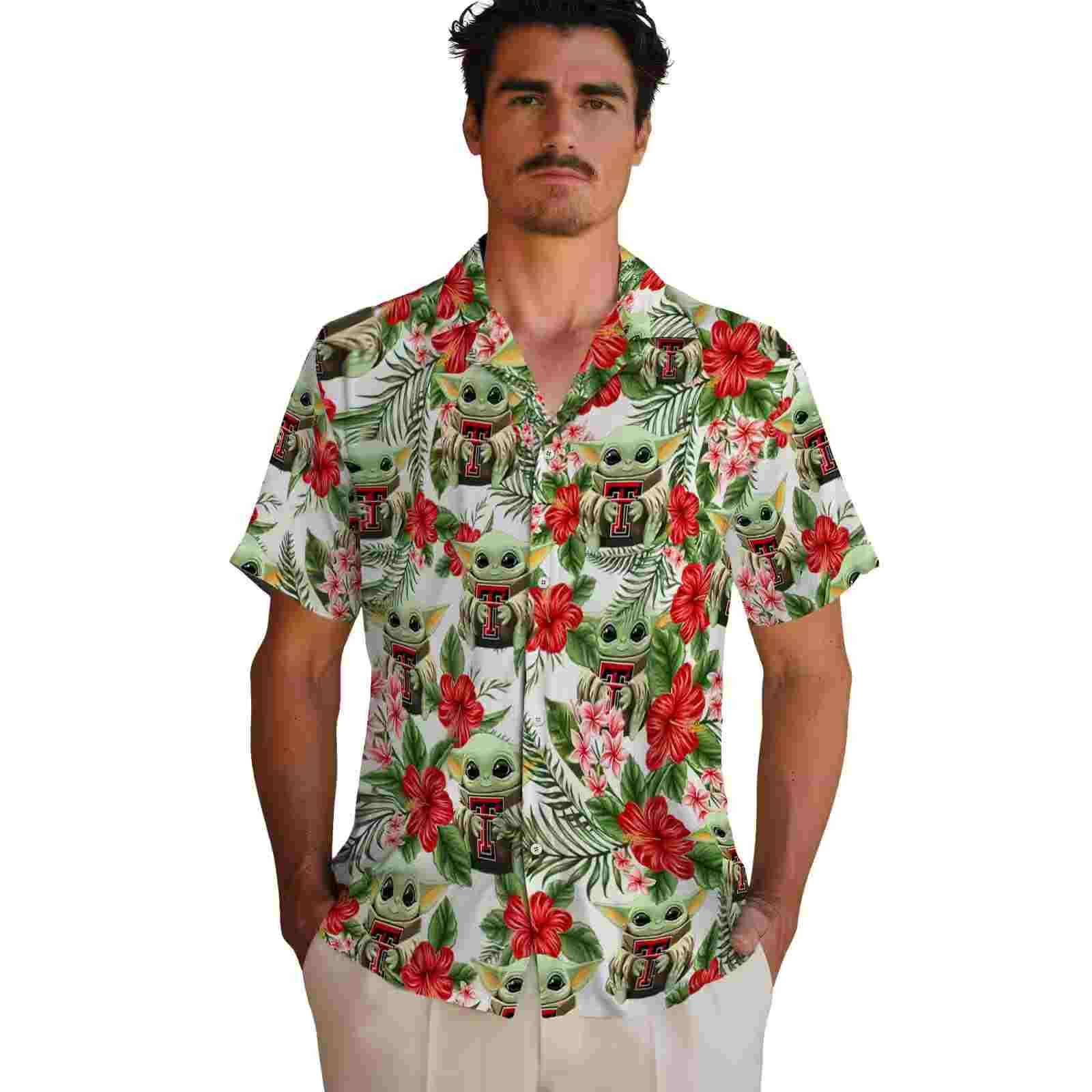 texas tech red raiders tropical yoda green hawaiian shirt fashion forward