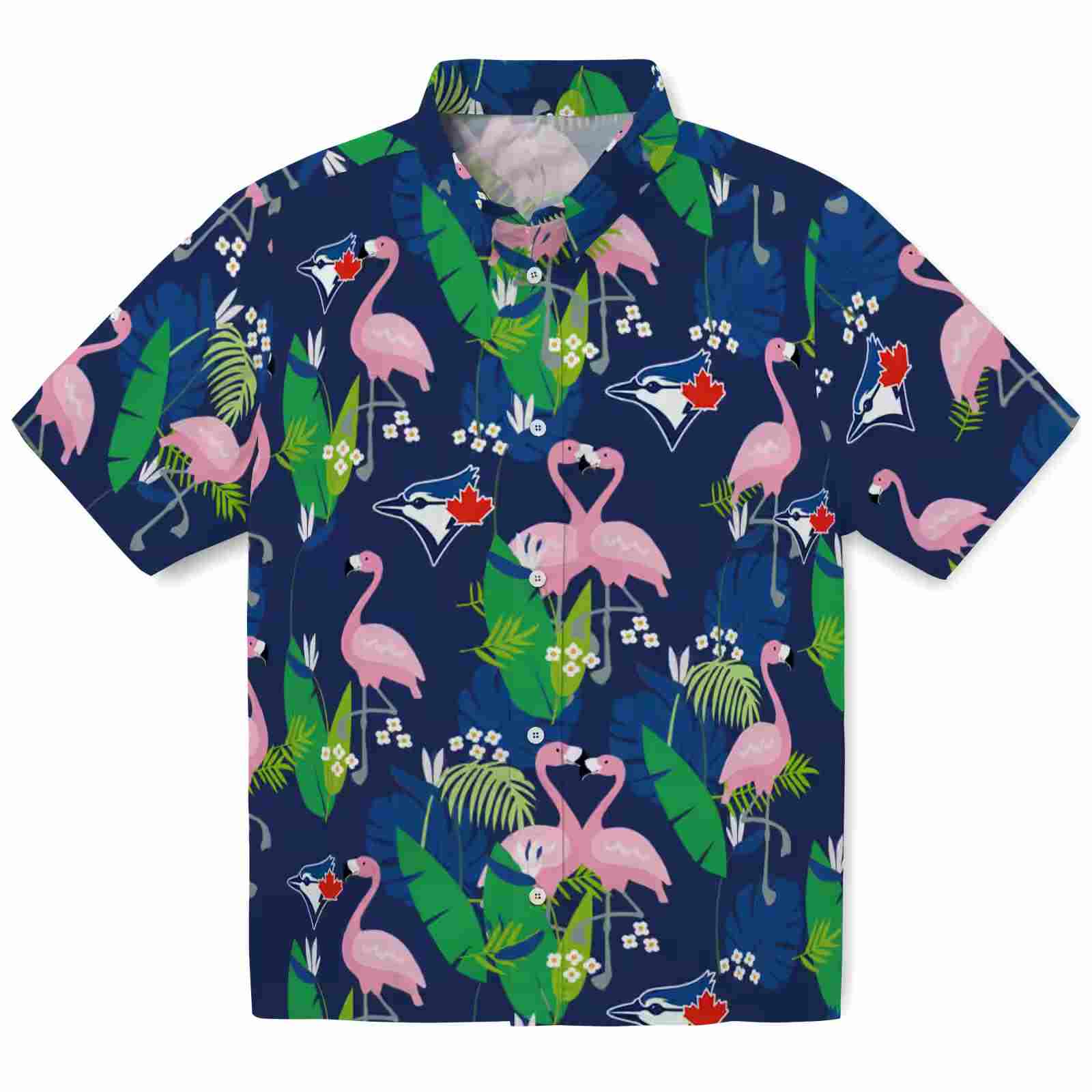 Toronto Blue Jays Flamingo Foliage Blue Green Hawaiian Shirt