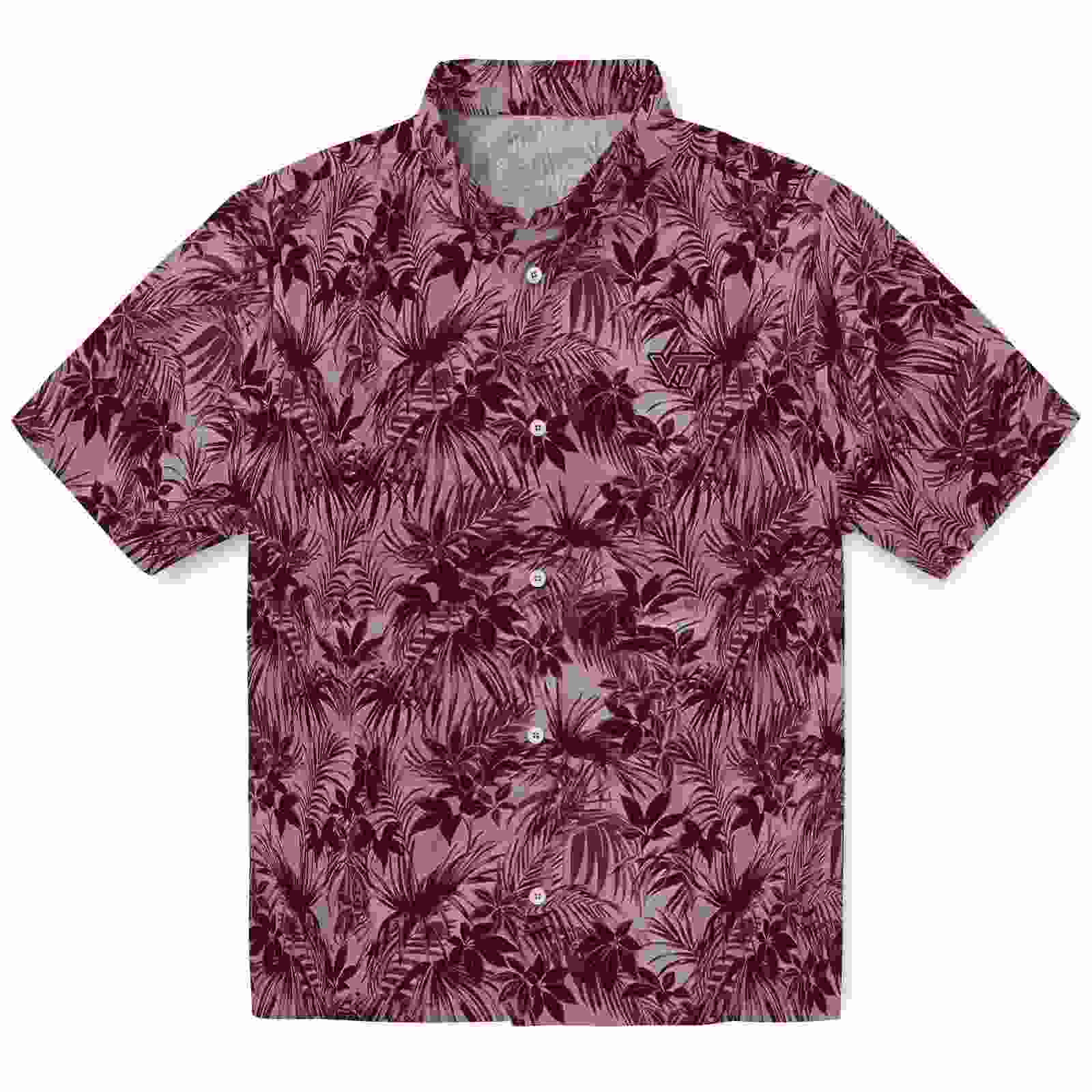 Virginia Tech Hokies Leafy Pattern Maroon Hawaiian Shirt