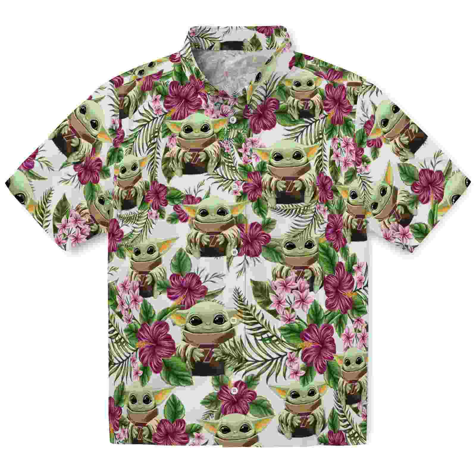 Virginia Tech Hokies Tropical Yoda Green Hawaiian Shirt