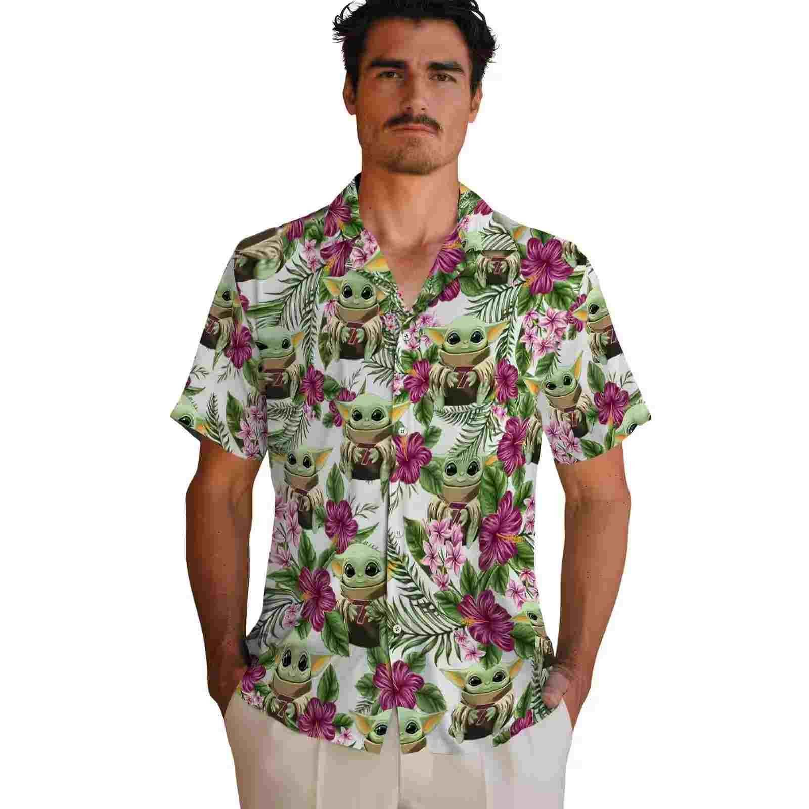 virginia tech hokies tropical yoda green hawaiian shirt fashion forward