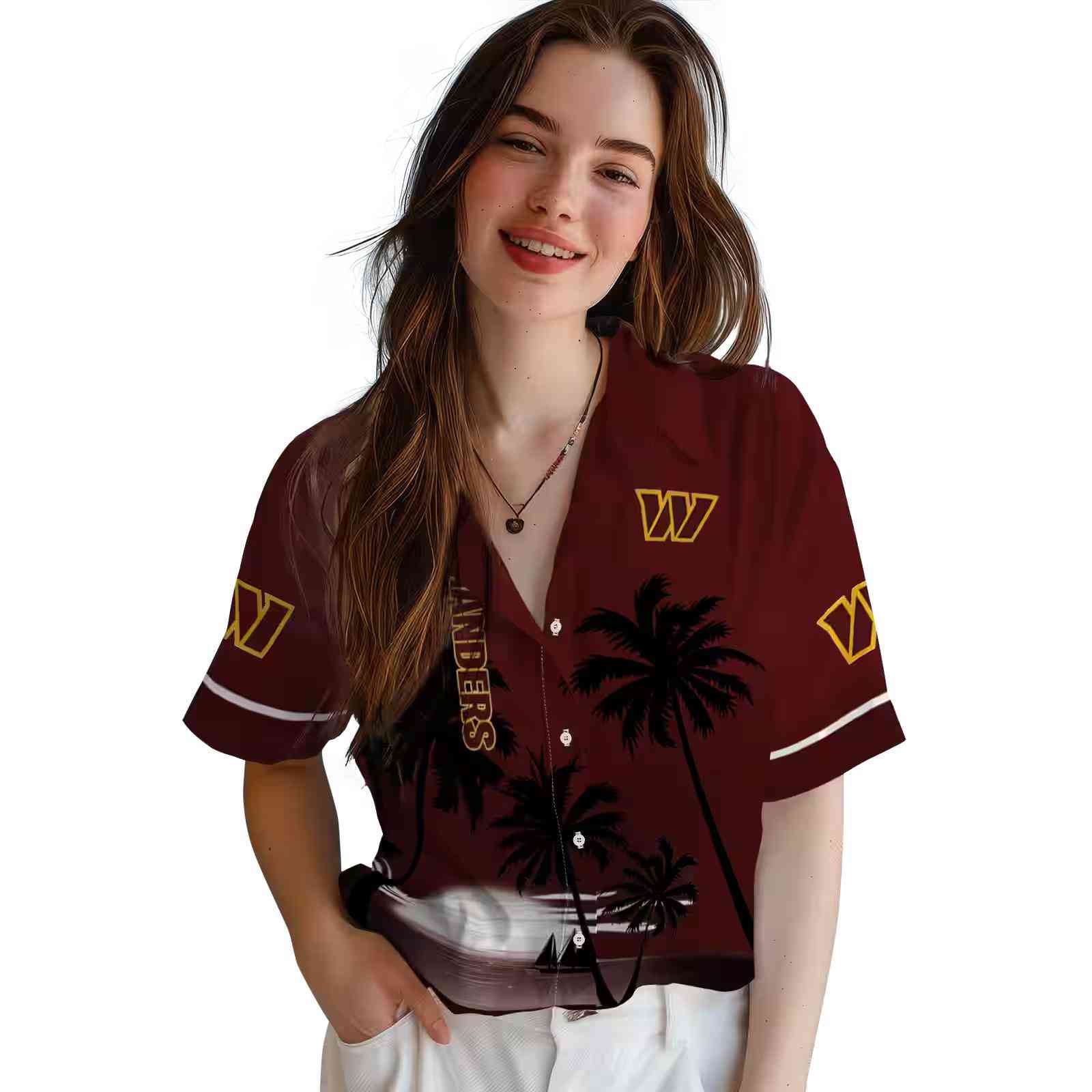 washington commanders beach sunset burgundy black hawaiian shirt latest model