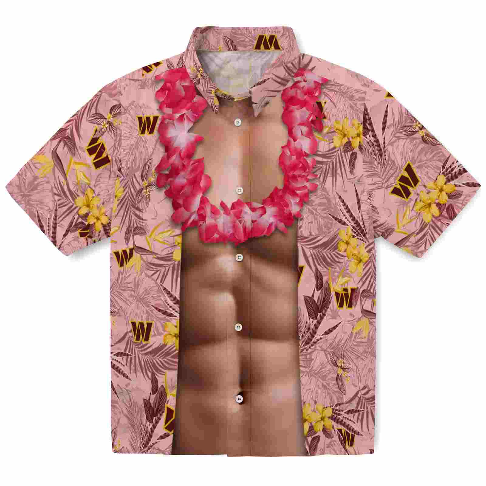 Washington Commanders Chest Illusion Burgundy Hawaiian Shirt