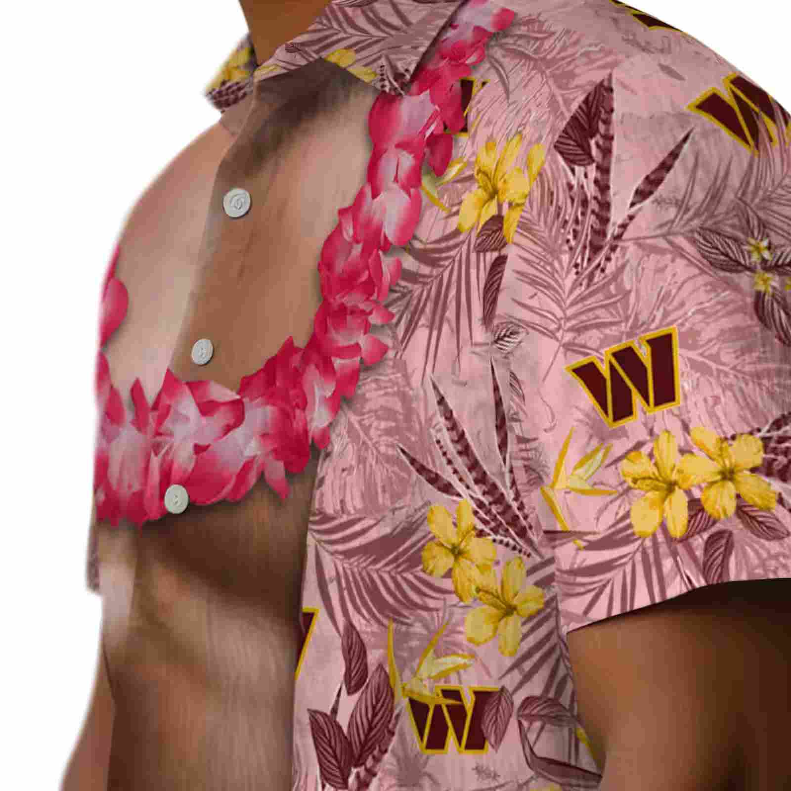 washington commanders chest illusion burgundy hawaiian shirt trendy