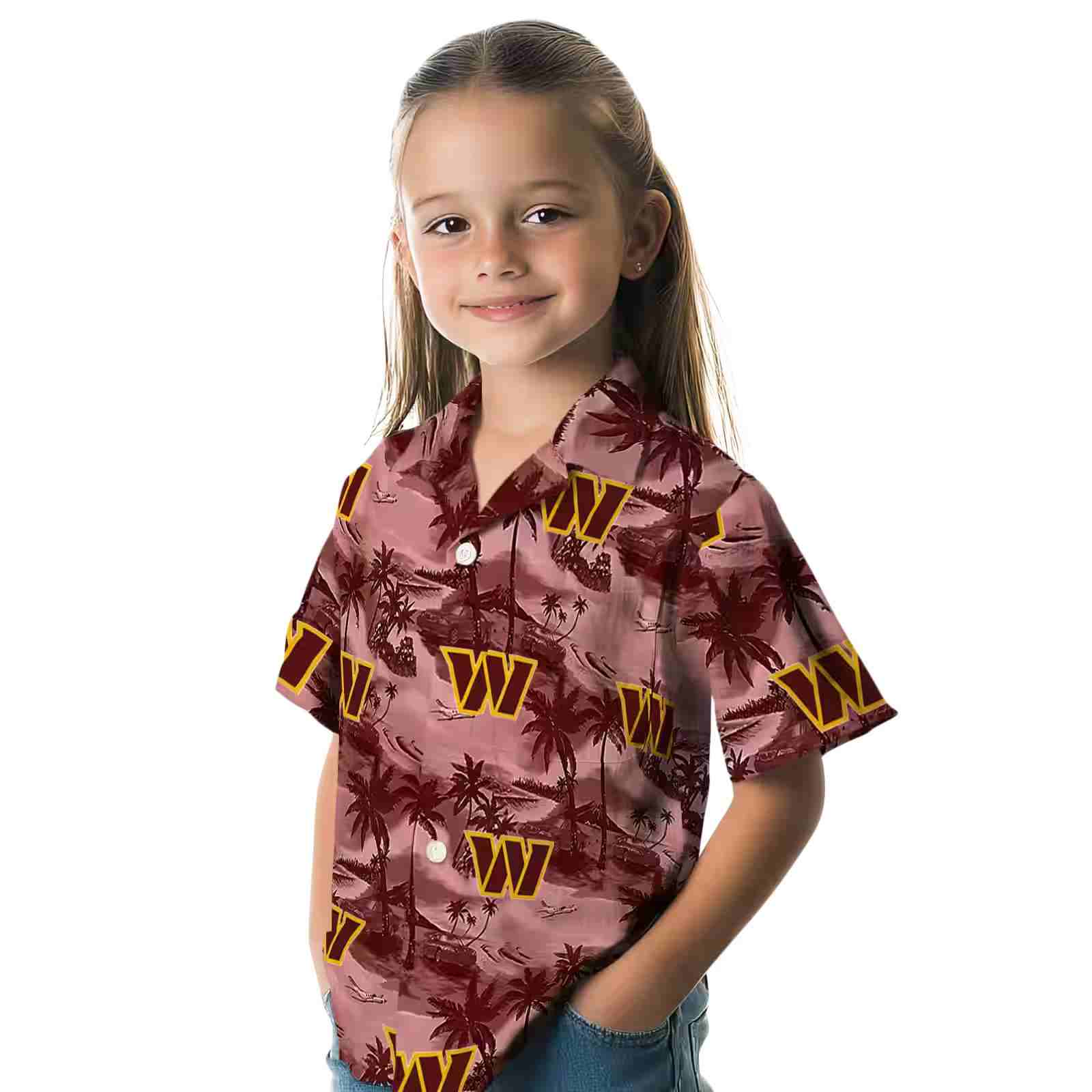 washington commanders coastal palms burgundy hawaiian shirt premium grade