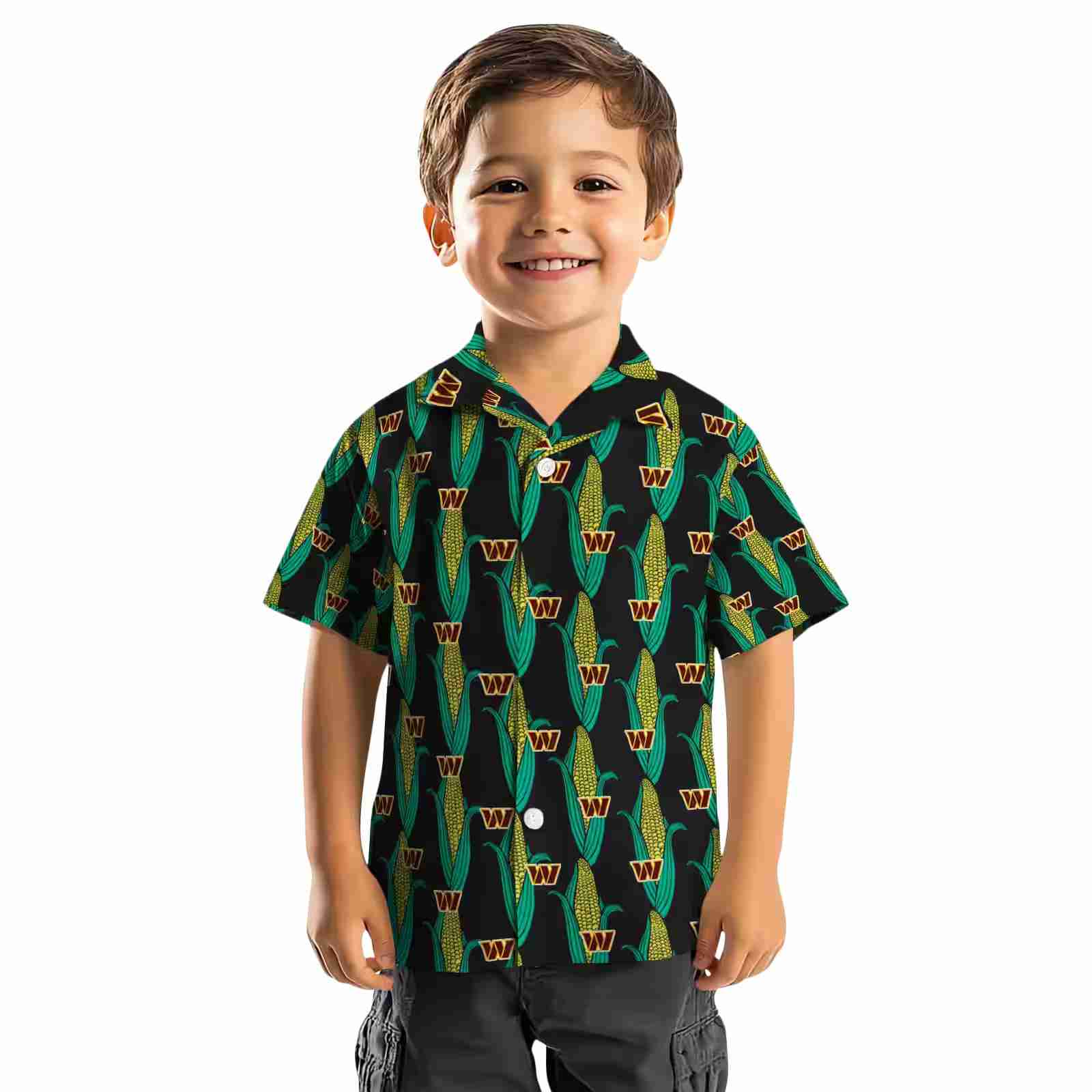 washington commanders corn motifs black green hawaiian shirt top rated