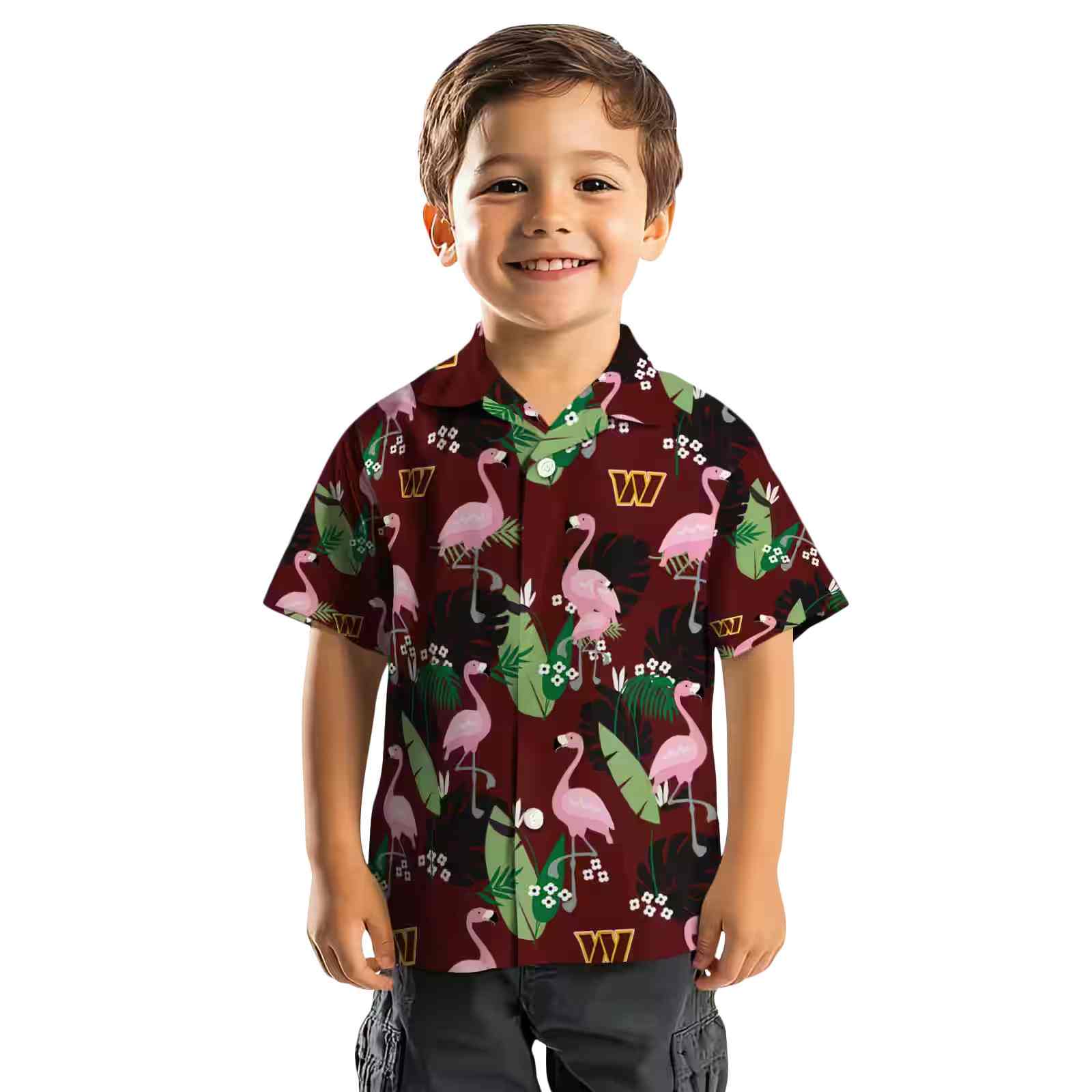 washington commanders flamingo leaf motif burgundy hawaiian shirt top rated