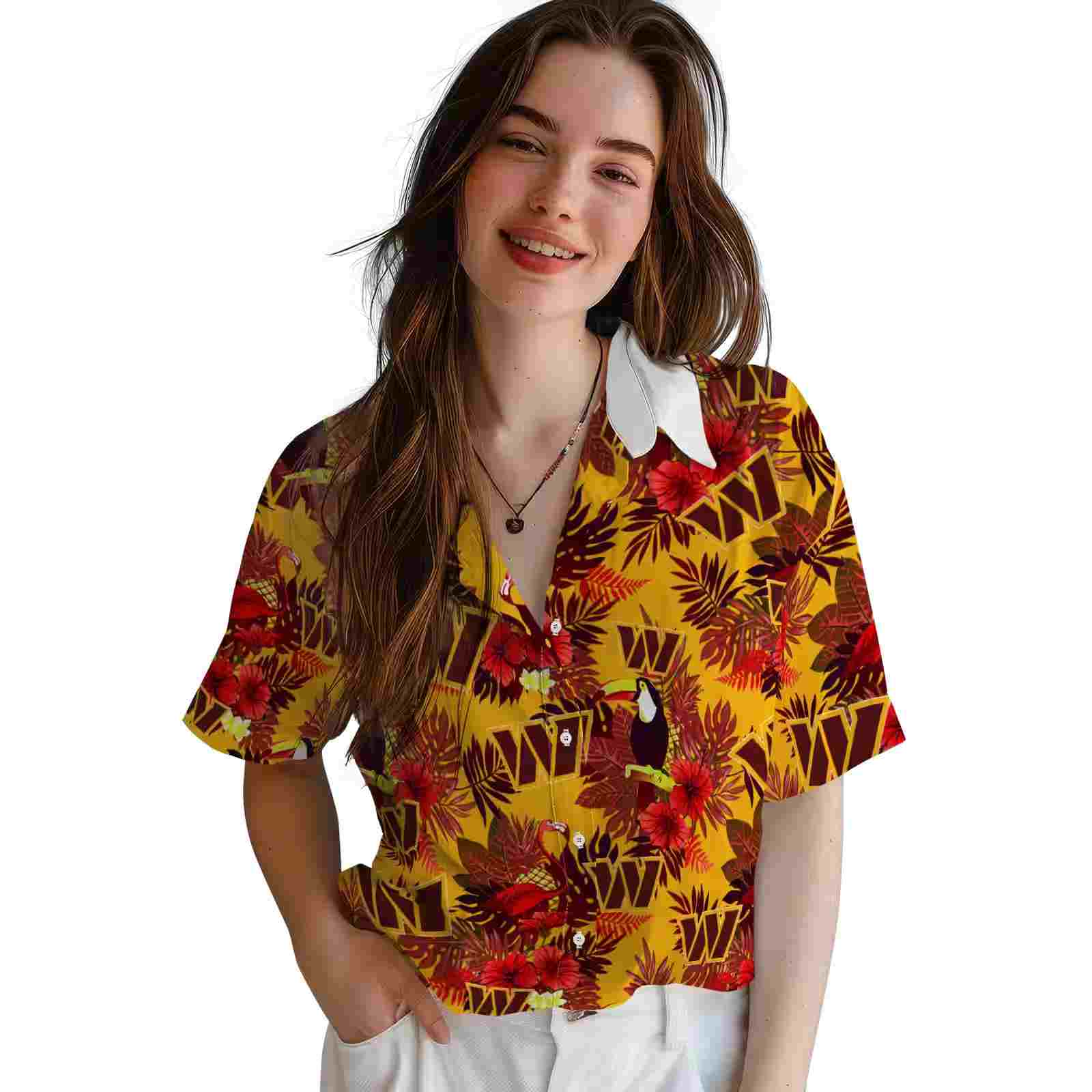 washington commanders floral toucan burgundy red hawaiian shirt latest model