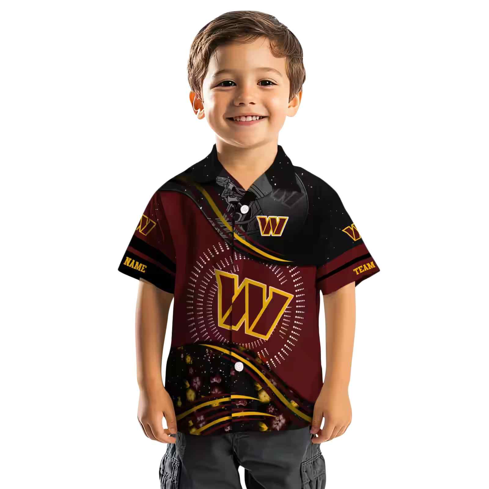 washington commanders football wave burgundy black hawaiian shirt top rated