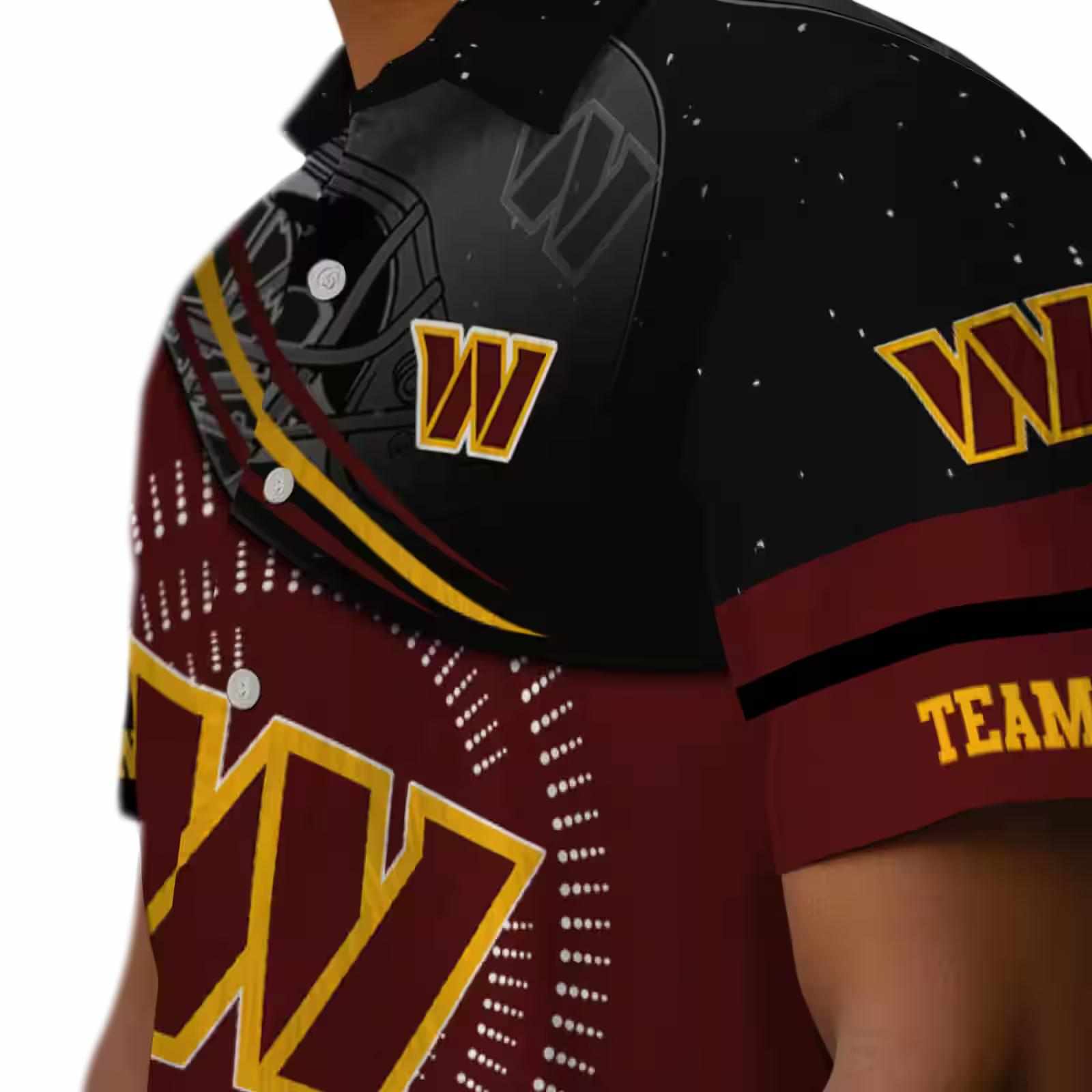 washington commanders football wave burgundy black hawaiian shirt trendy